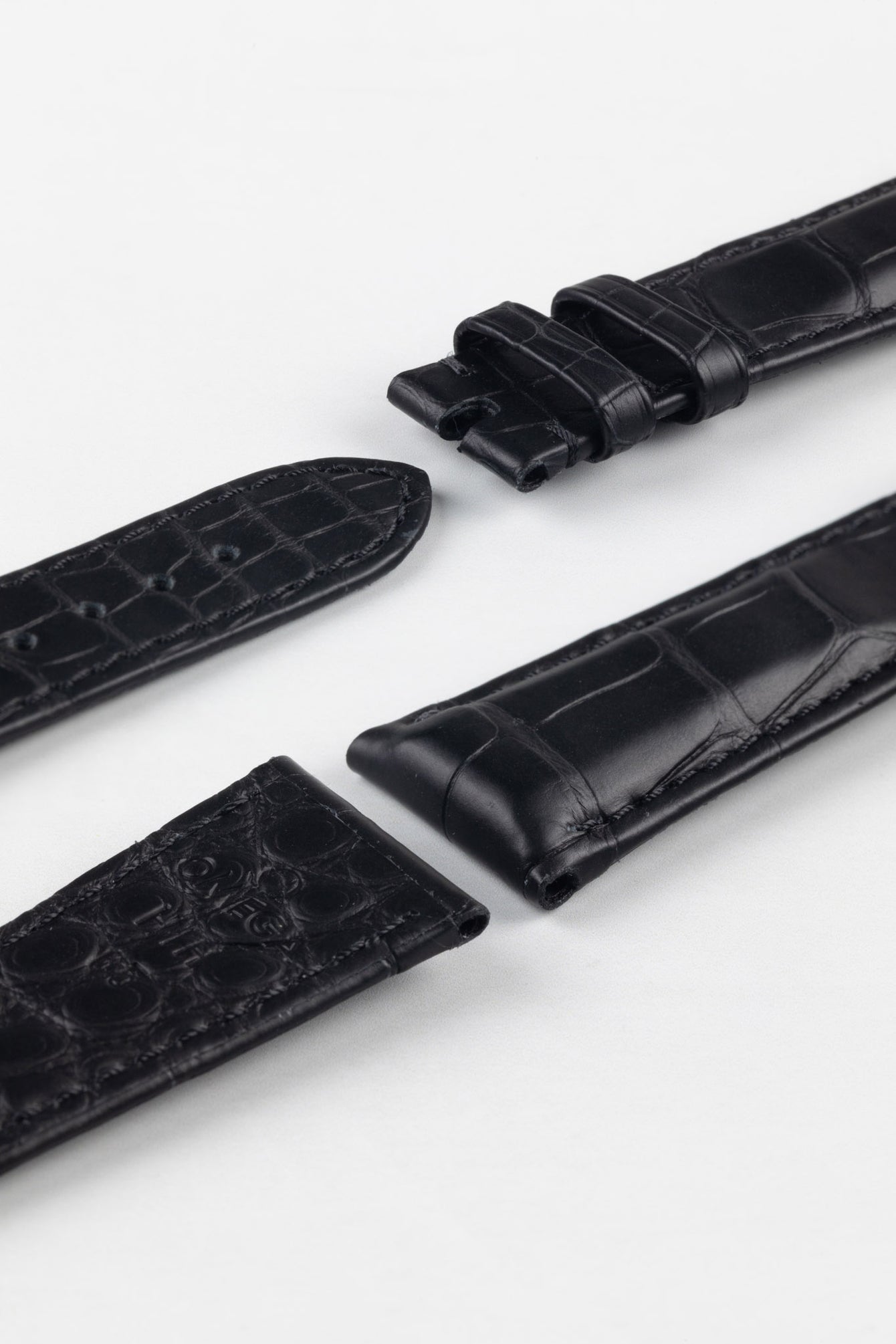 OMEGA CUZ013142 Speedmaster Apollo 11 Alligator Watch Strap - BLACK