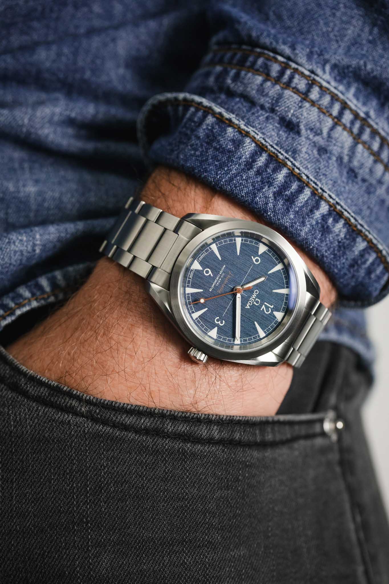 OMEGA Railmaster 40mm Watch Denim Blue Dial