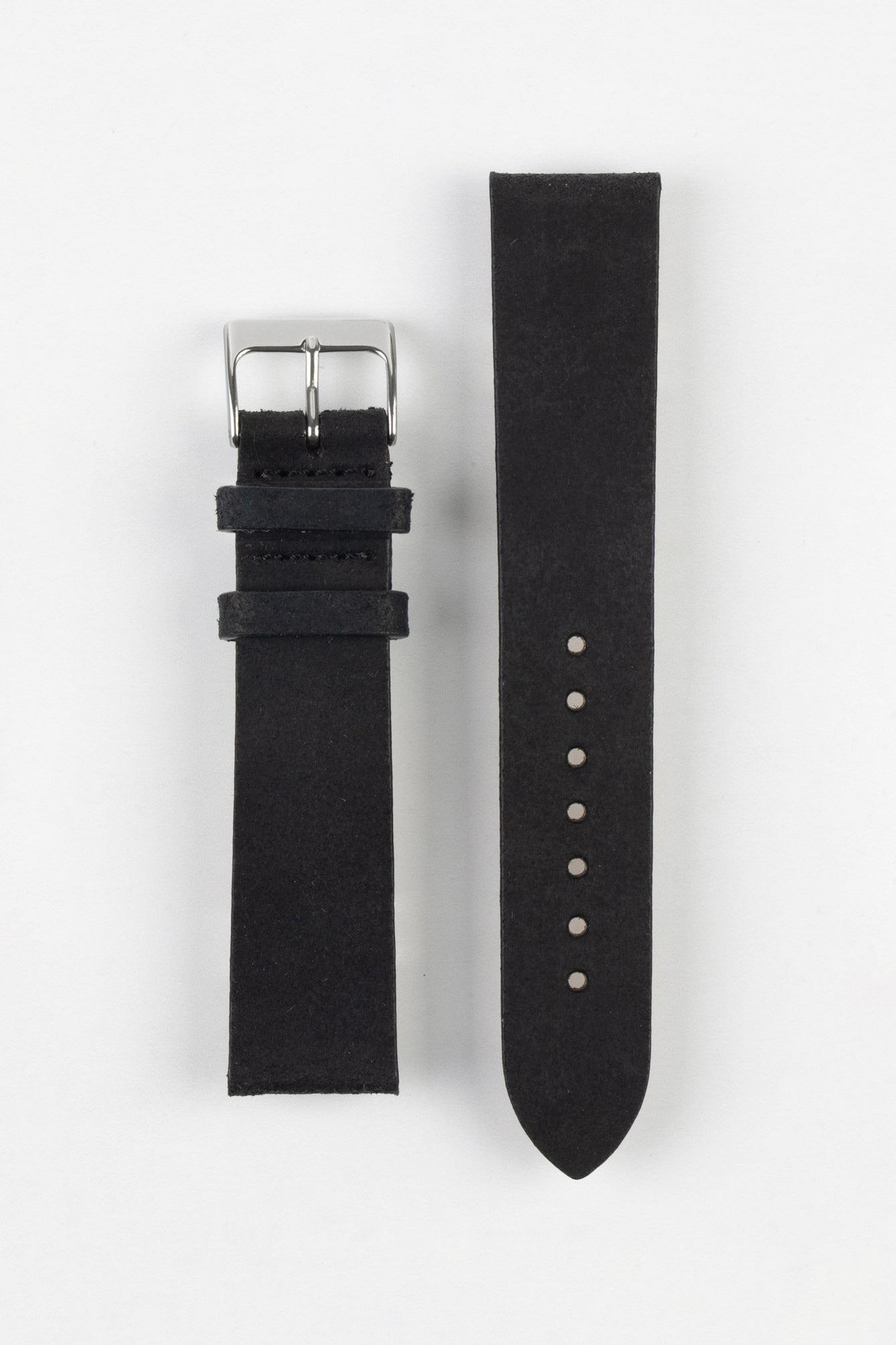 Pebro BARBOUR Waxed Calfskin Leather Watch Strap in BLACK