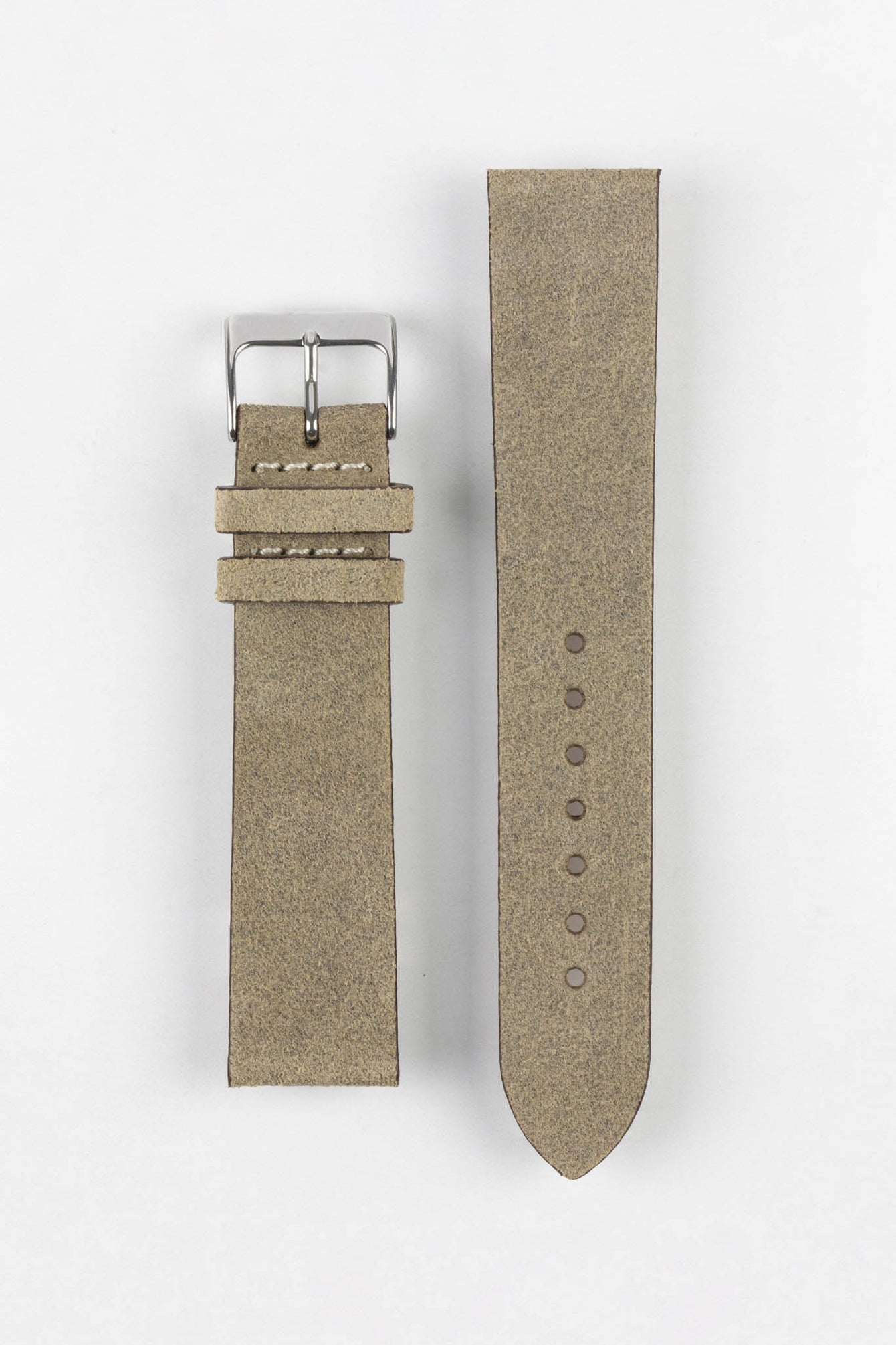 Pebro BARBOUR Waxed Calfskin Leather Watch Strap in STONE GREY