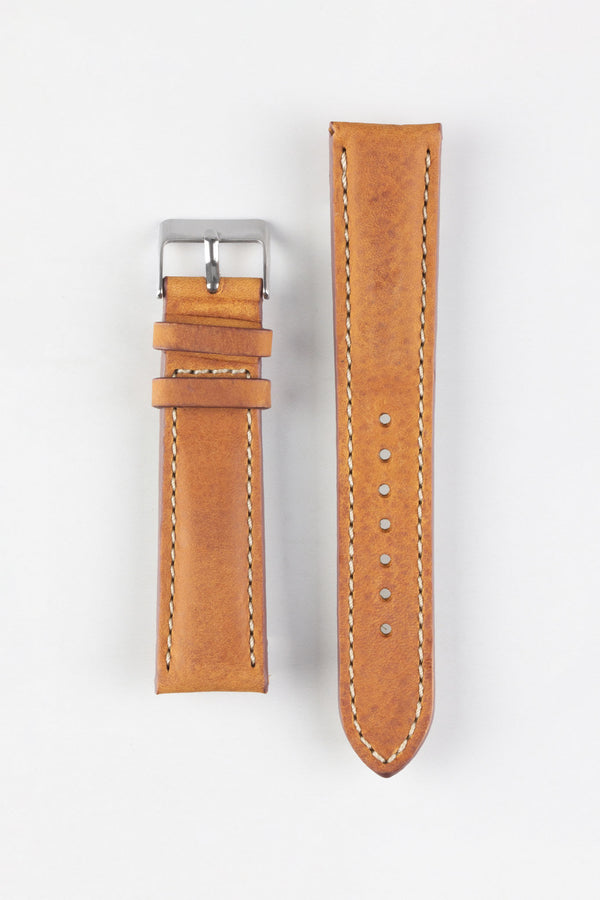 Pebro CADW DISTRESSED Padded Vintage Leather Watch Strap in COGNAC ...