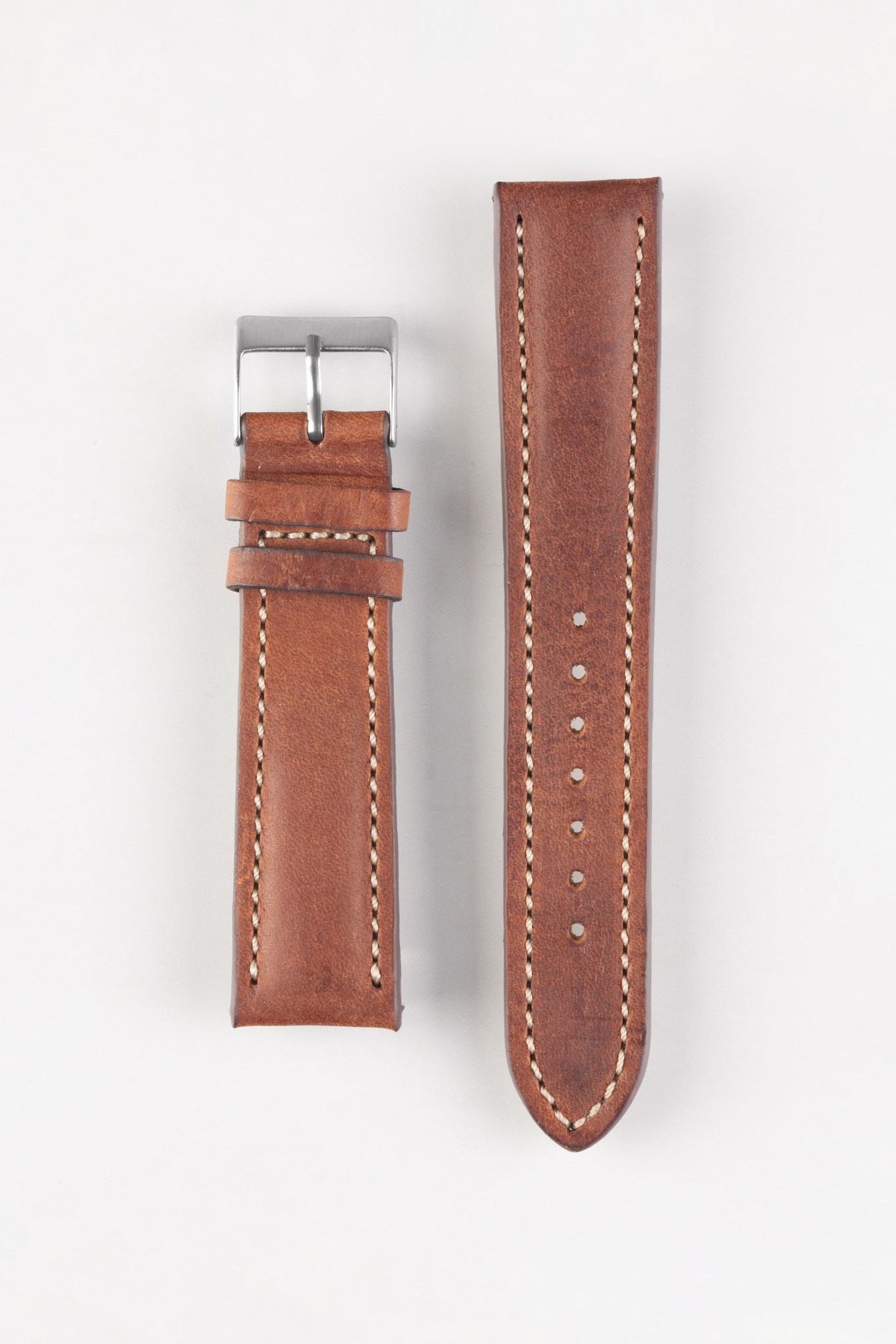 Pebro CADW DISTRESSED Padded Vintage Leather Watch Strap in GOLD BROWN