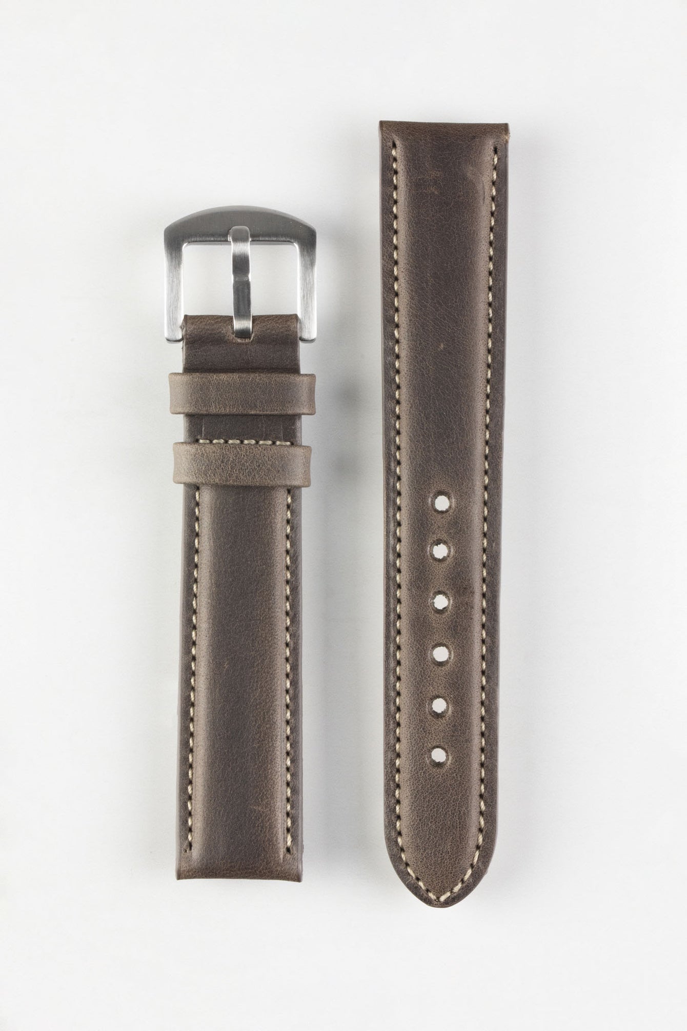 Pebro CADW XL Padded Vintage Leather Watch Strap in DARK BROWN