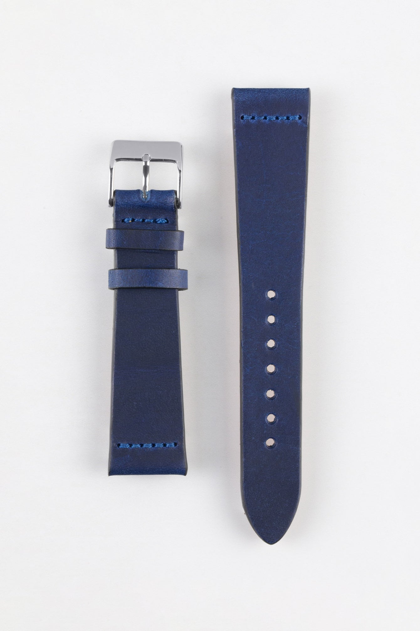 Pebro OILED ARTISAN Leather Watch Strap in BLUE