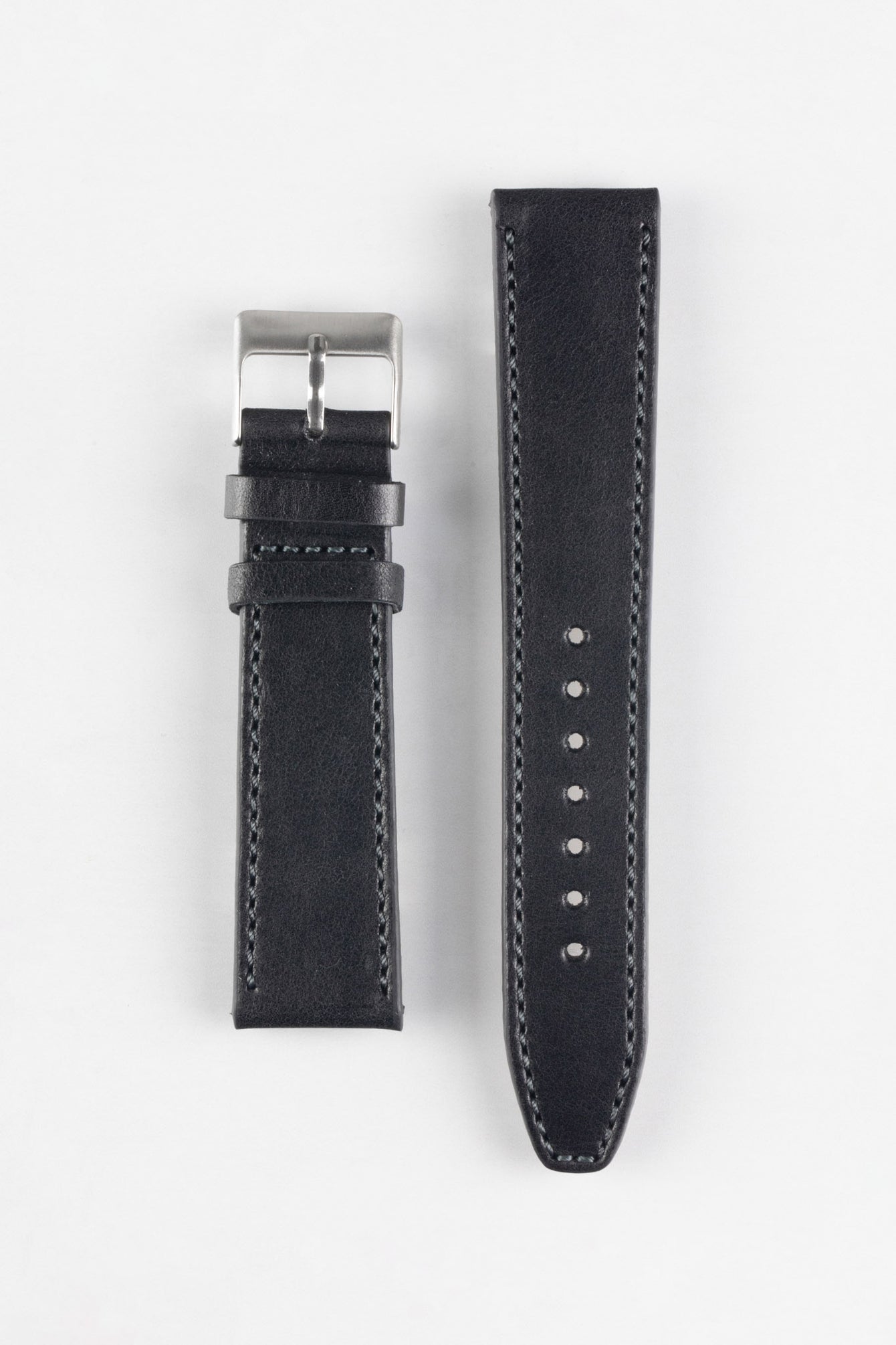 Pebro RUSTIC Vintage Leather Watch Strap in BLACK