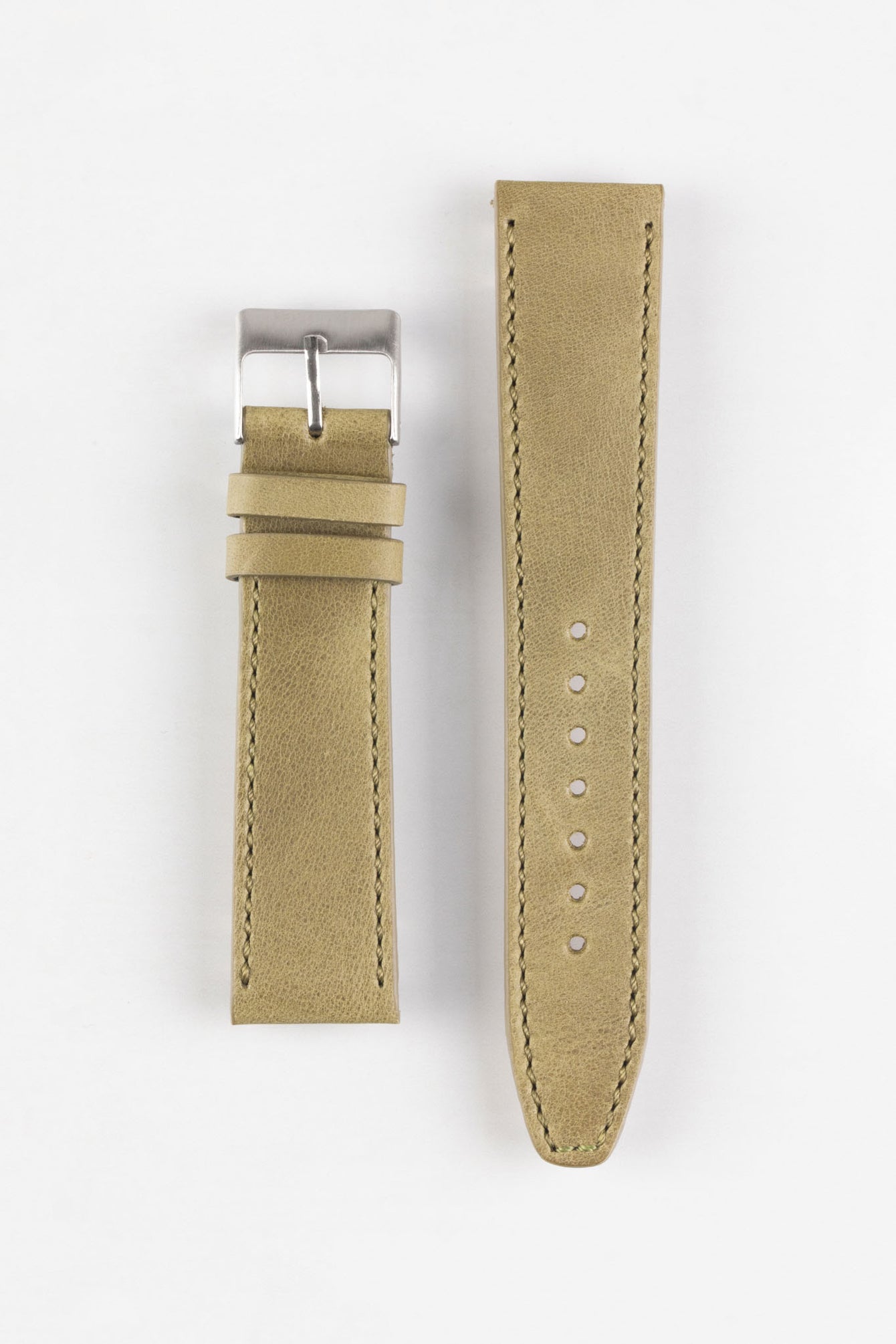 Pebro RUSTIC Vintage Leather Watch Strap in OLIVE GREEN