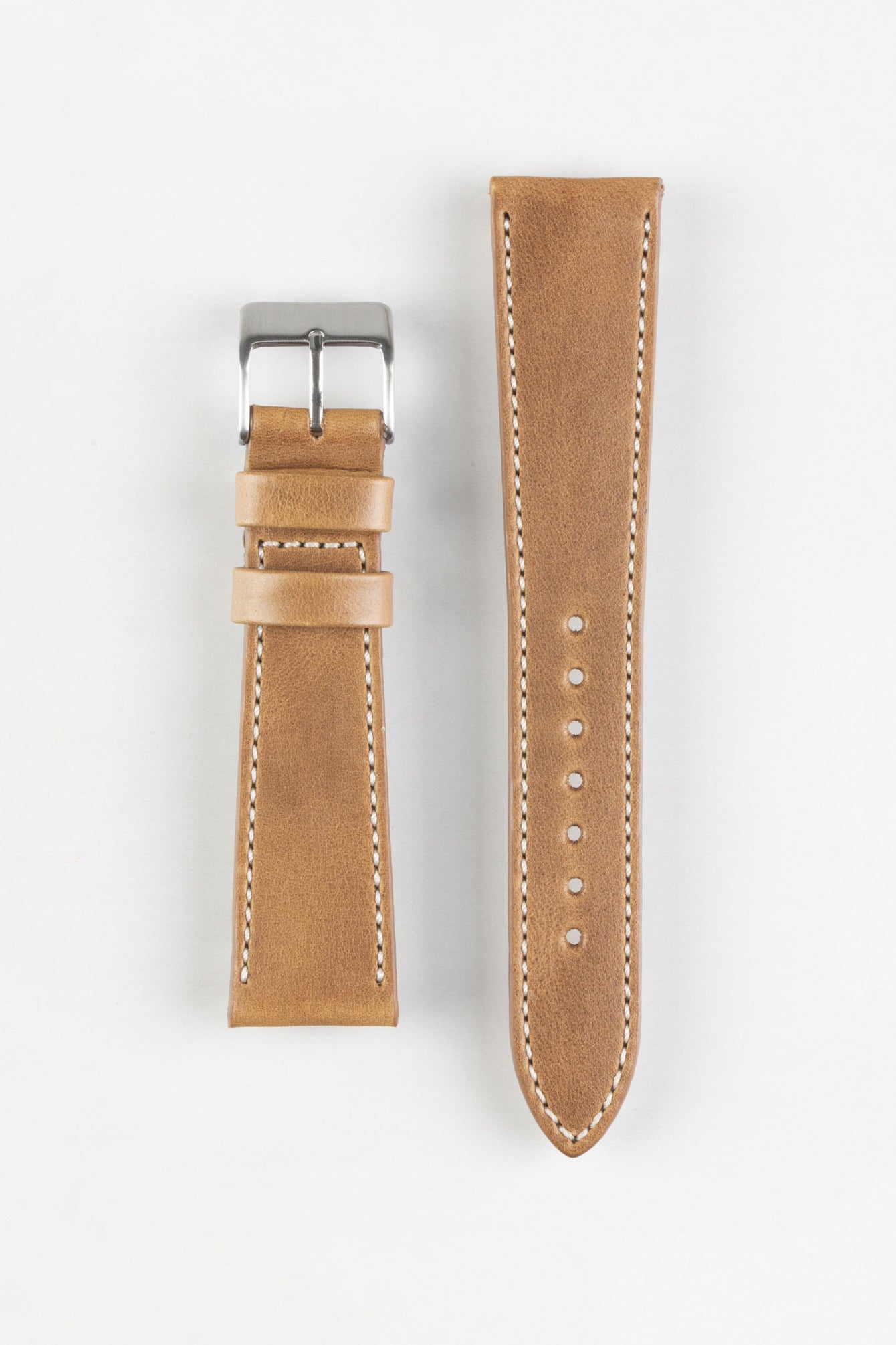 Pebro VINTAGE Leather Watch Strap in PECAN BROWN