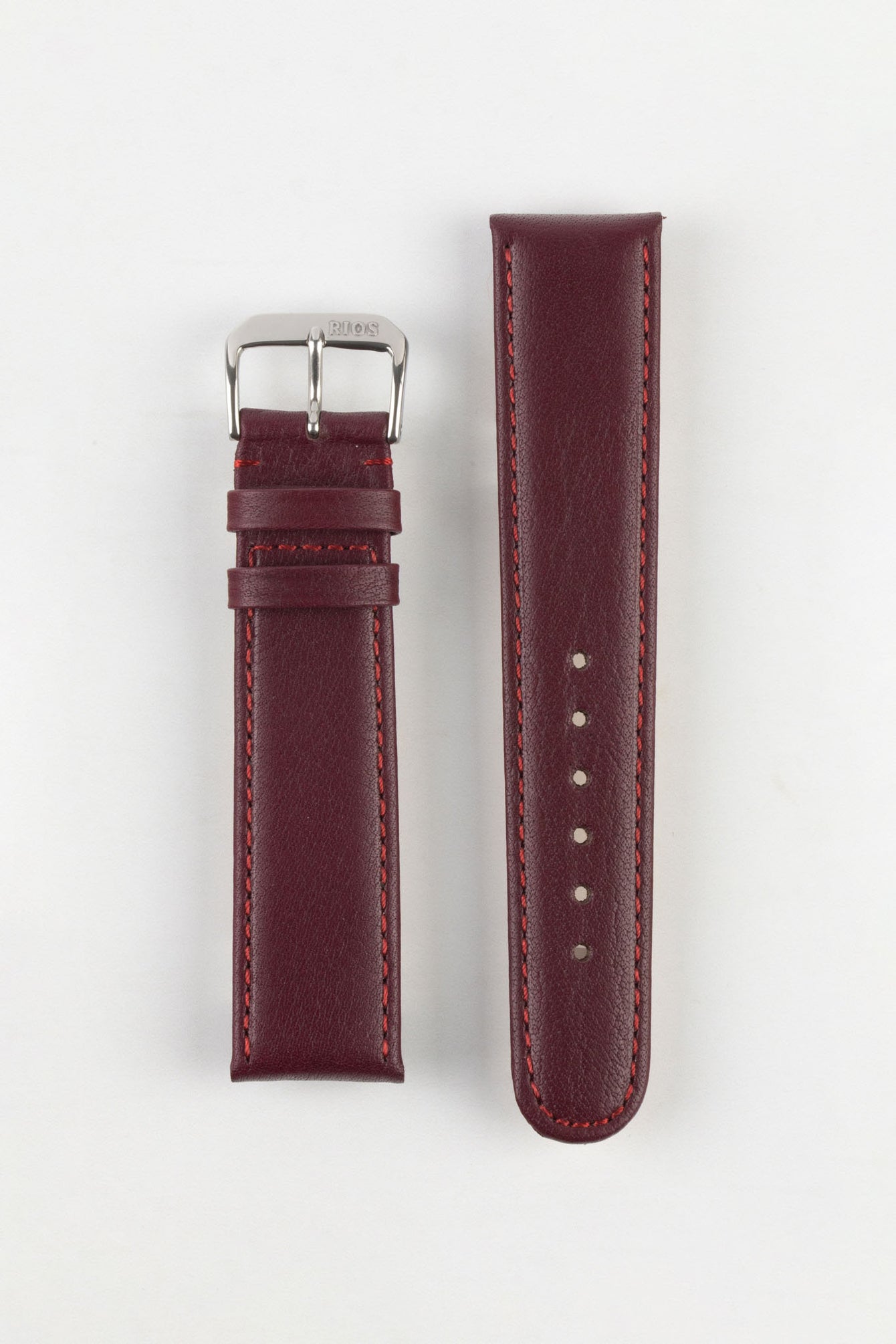 RIOS1931 ARIZONA Genuine Saddle Leather Hook-On Watch Strap in BURGUNDY