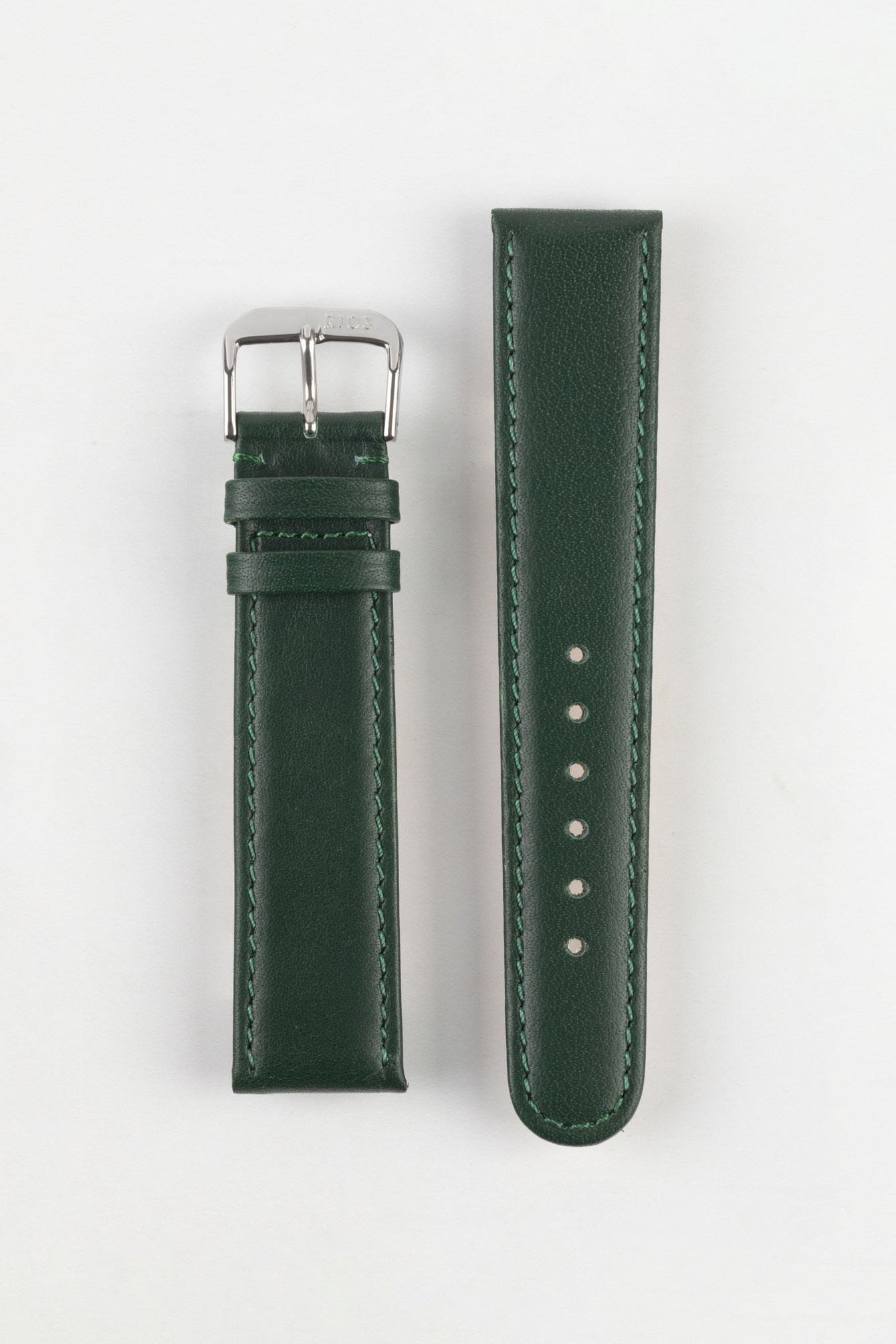 RIOS1931 ARIZONA Genuine Saddle Leather Hook-On Watch Strap in FOREST GREEN