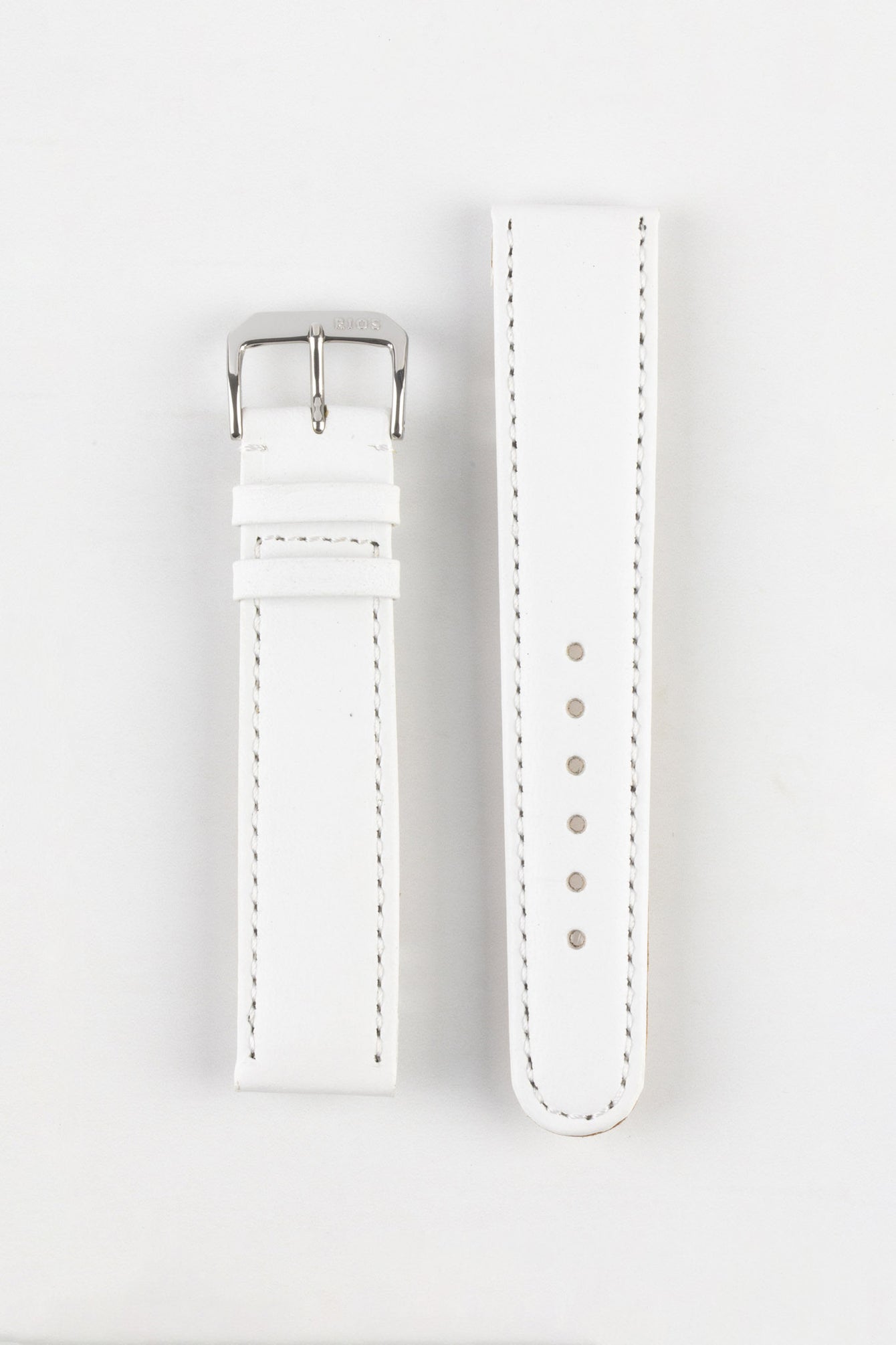 RIOS1931 ARIZONA Genuine Saddle Leather Hook-On Watch Strap in WHITE