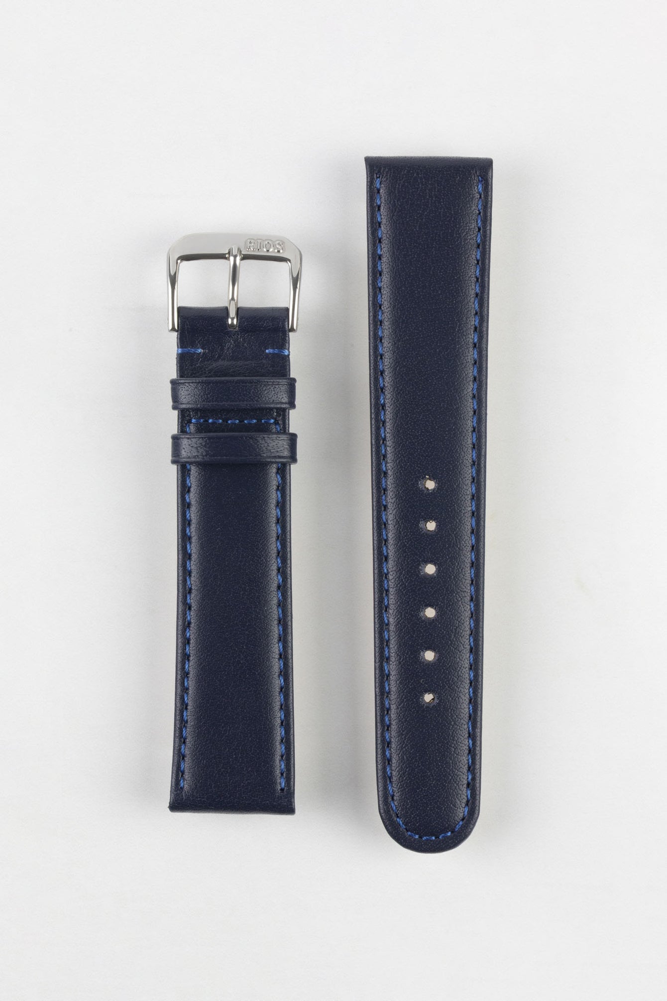 RIOS1931 ARIZONA Genuine Saddle Leather Watch Strap in OCEAN BLUE