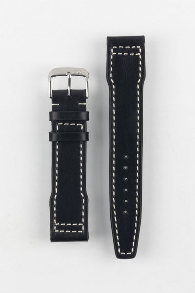 RIOS1931 BLIZZARD Genuine Calfskin Leather Watch Strap in Black