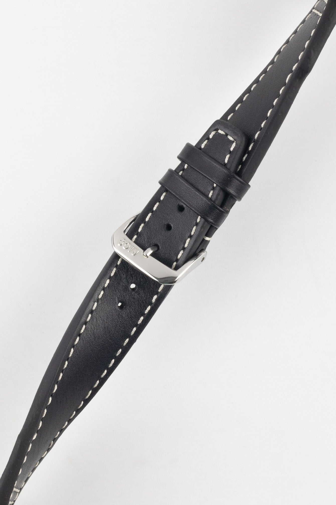 RIOS1931 BLIZZARD Genuine Calfskin Leather Watch Strap in Black