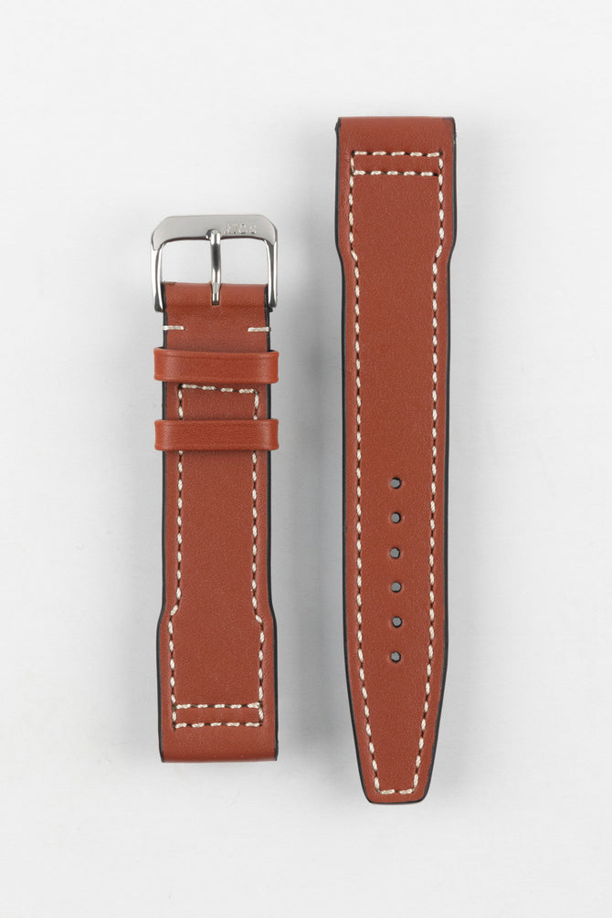 RIOS1931 BLIZZARD Genuine Calfskin Leather Watch Strap in Cognac