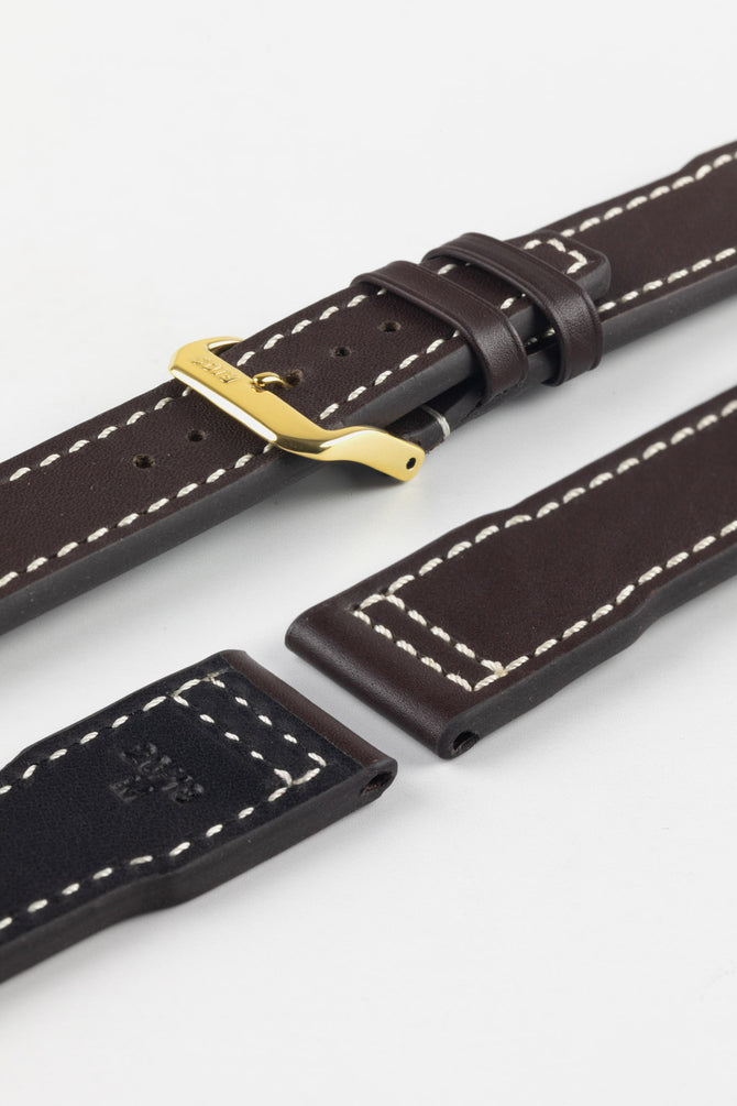 RIOS1931 BLIZZARD Genuine Calfskin Leather Watch Strap in Mocha