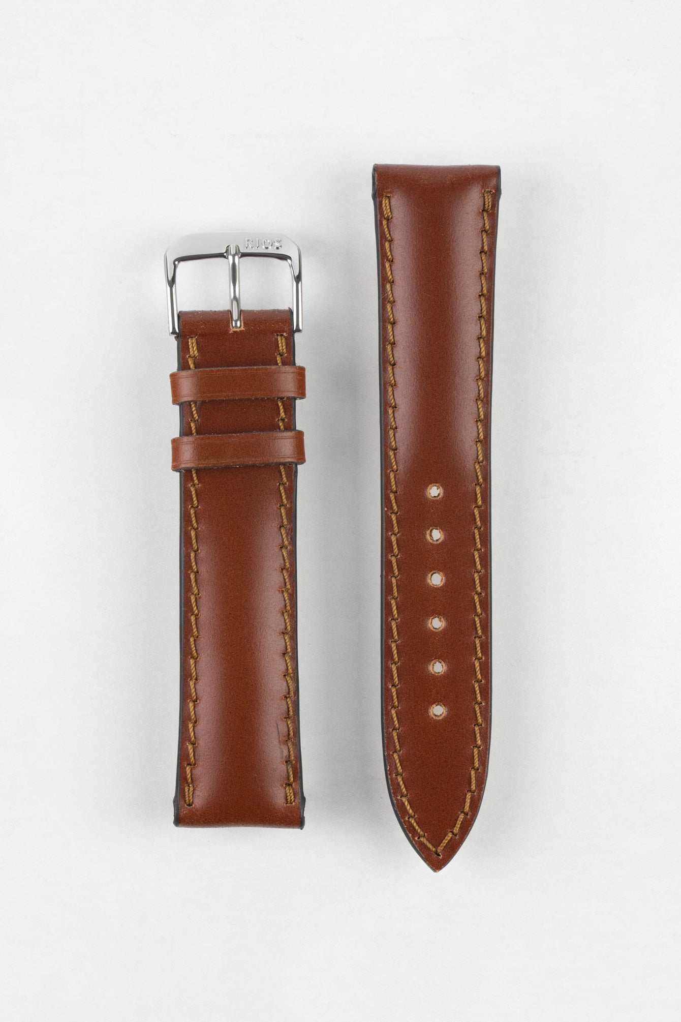 RIOS1931 CHICAGO Shell Cordovan Leather Watch Strap in COGNAC