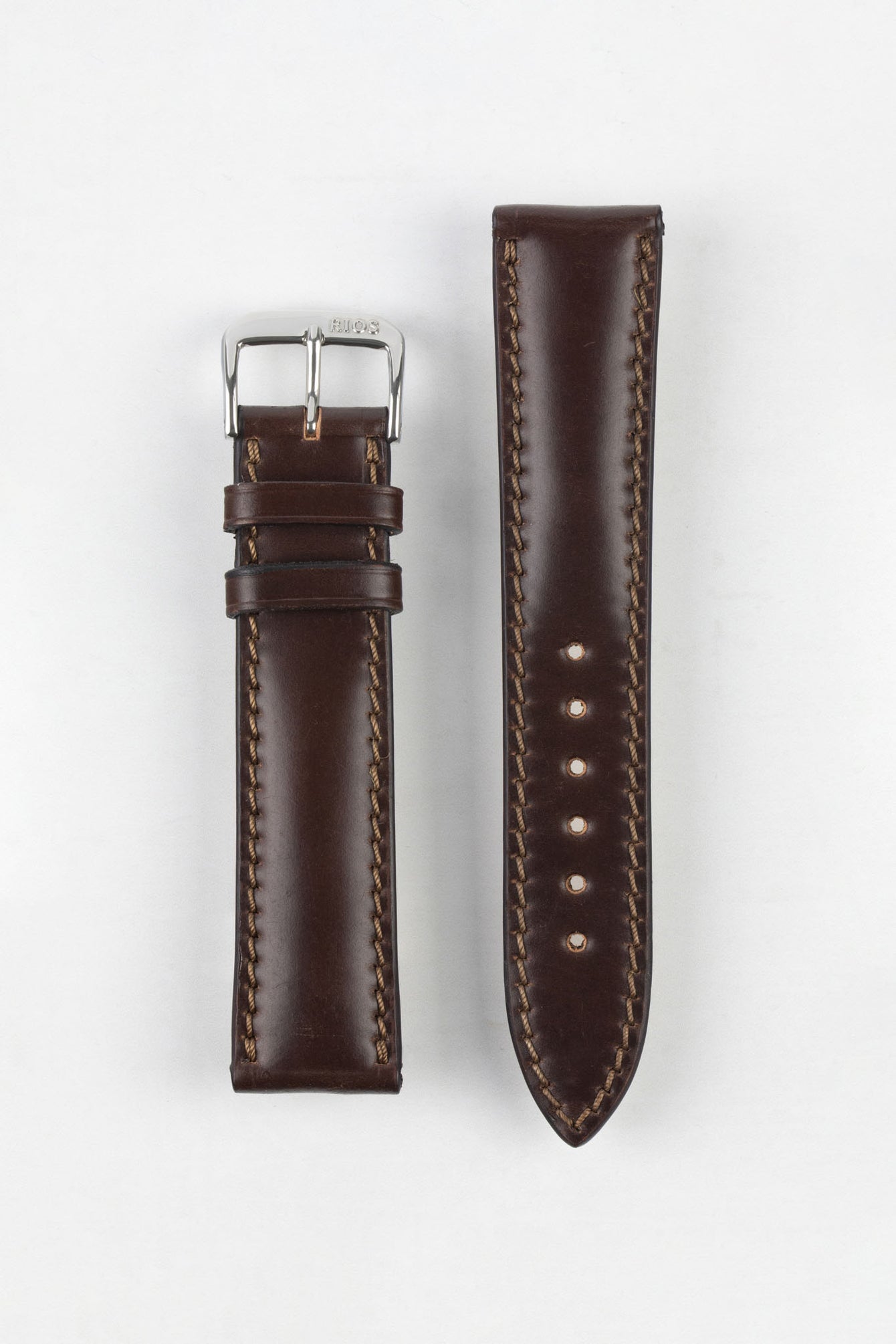 RIOS1931 CHICAGO Shell Cordovan Leather Watch Strap in MOCHA