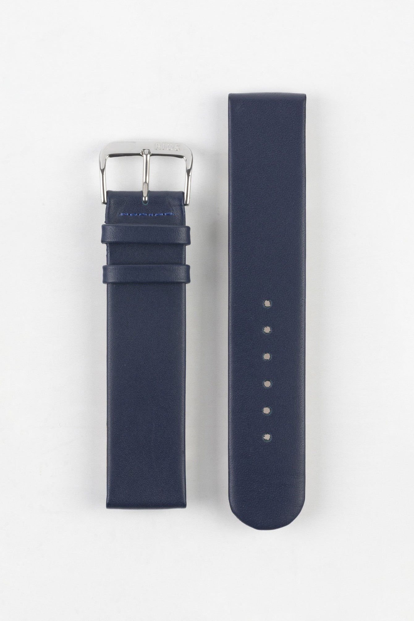 RIOS1931 CLASSIC Low-Profile Leather Watch Strap in OCEAN BLUE