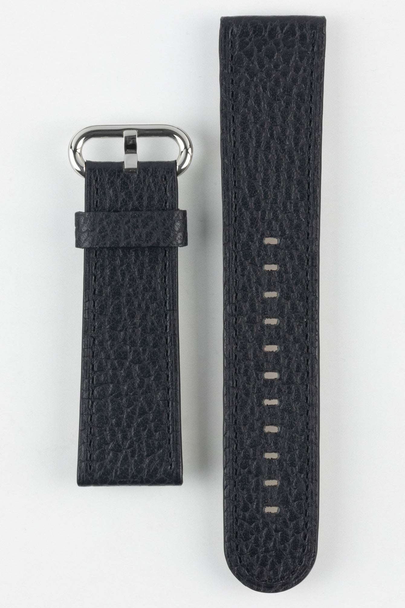 RIOS1931 CONNECT Buffalo Leather Watch Strap for 42 / 44 / 45mm / Ultra Apple Watch in BLACK