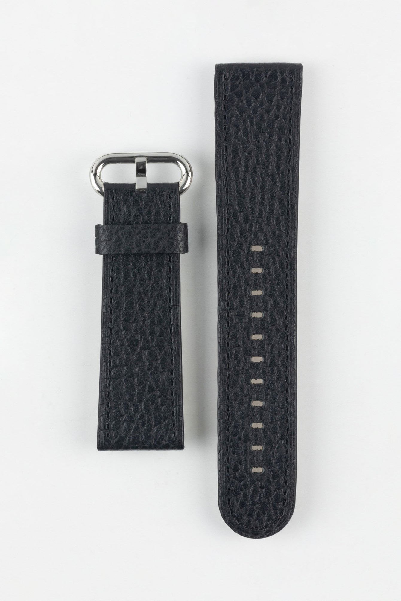 RIOS1931 CONNECT Buffalo Leather Watch Strap for 42 / 44 / 45mm / Ultra Apple Watch in BLACK