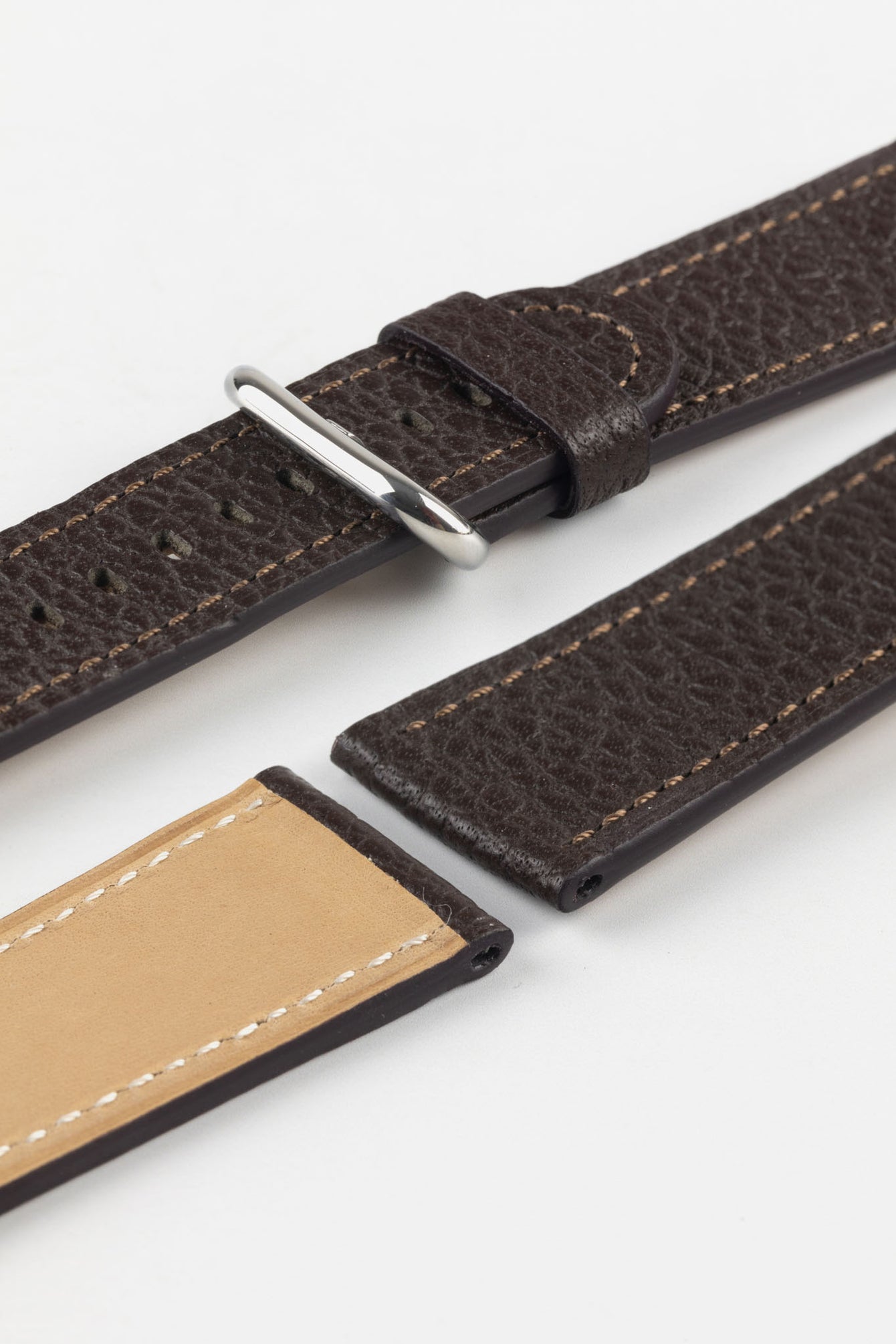 RIOS1931 CONNECT Buffalo Leather Watch Strap for 42 / 44 / 45mm / Ultra Apple Watch in MOCHA