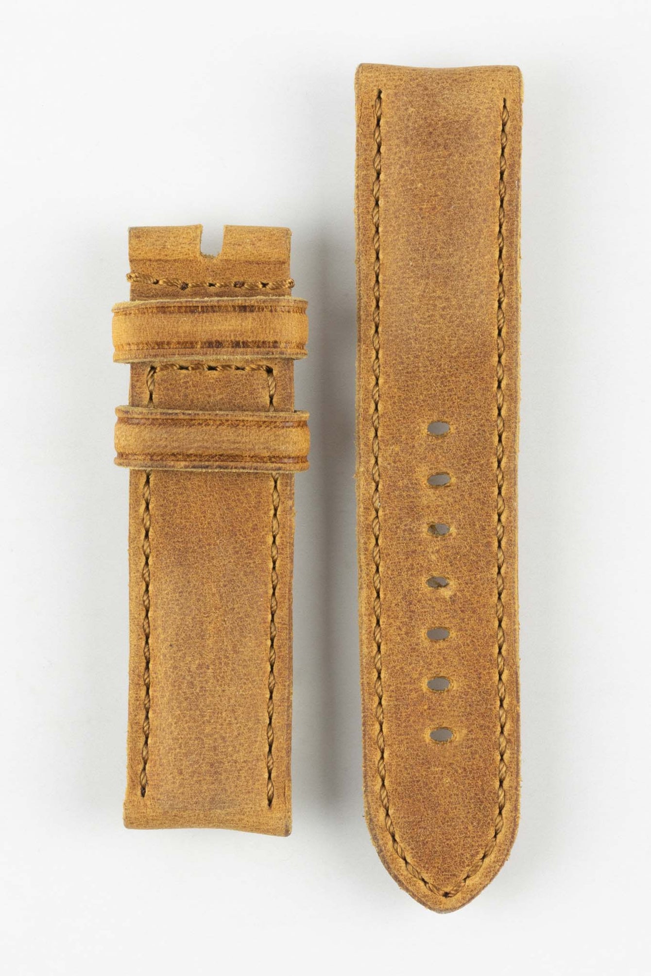 RIOS1931 DERBY Genuine Vintage Leather Watch Strap in HONEY