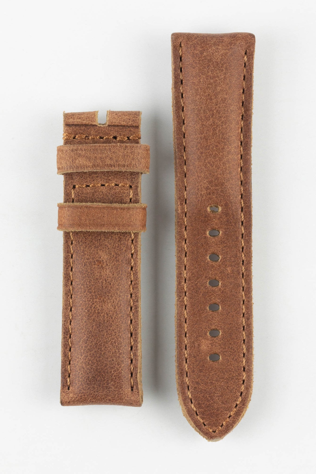 RIOS1931 DERBY Genuine Vintage Leather Watch Strap in MAHOGANY