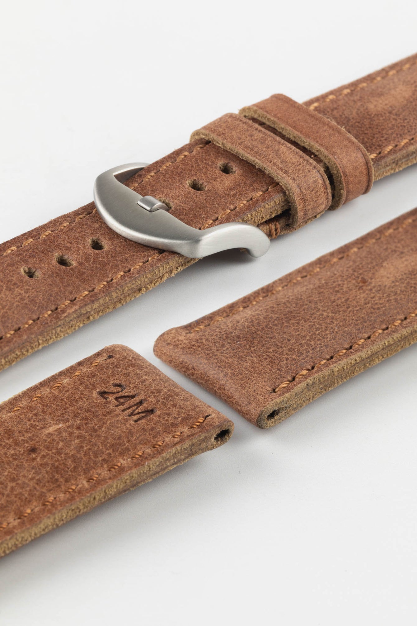 RIOS1931 DERBY Genuine Vintage Leather Watch Strap in MAHOGANY