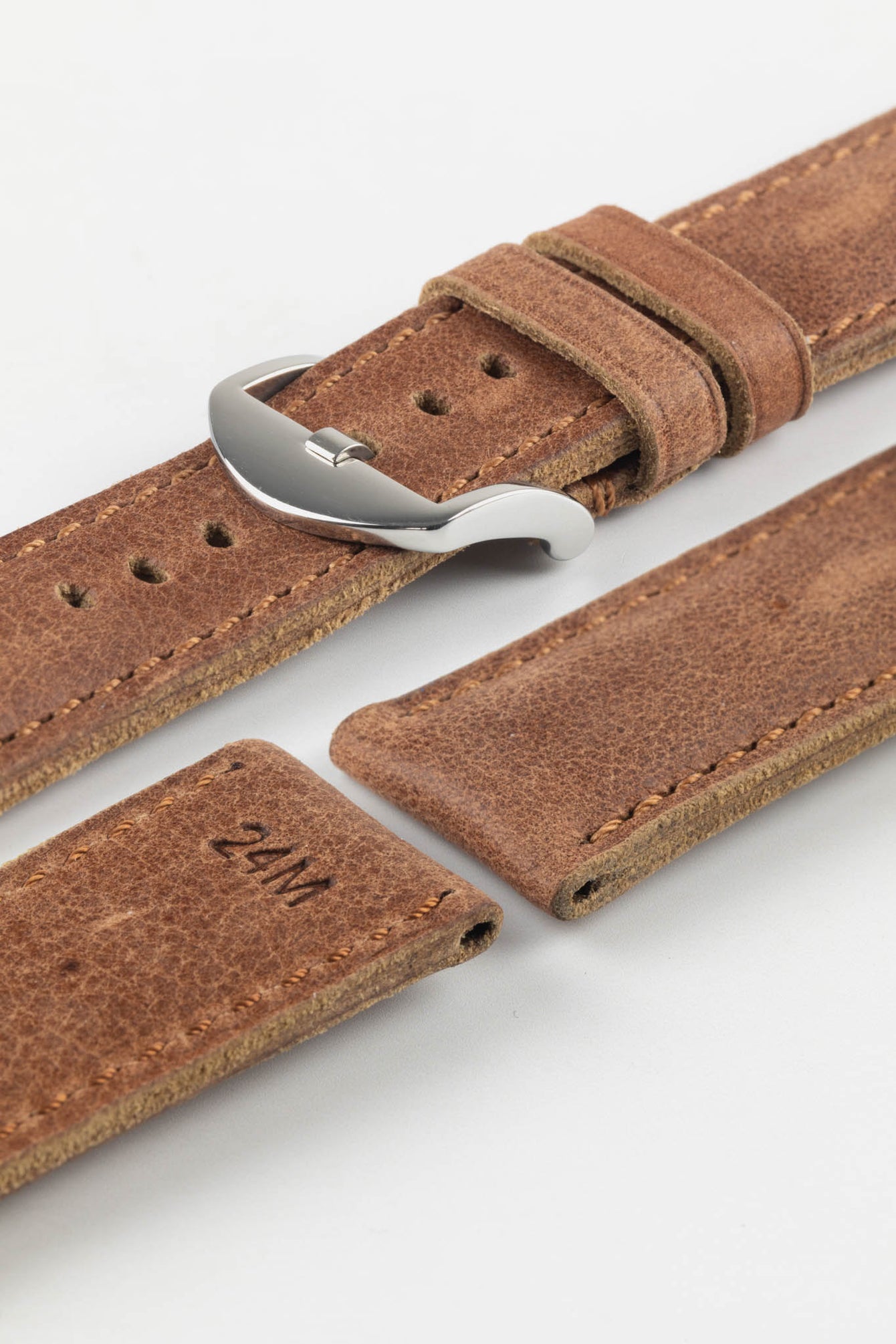 RIOS1931 DERBY Genuine Vintage Leather Watch Strap in MAHOGANY