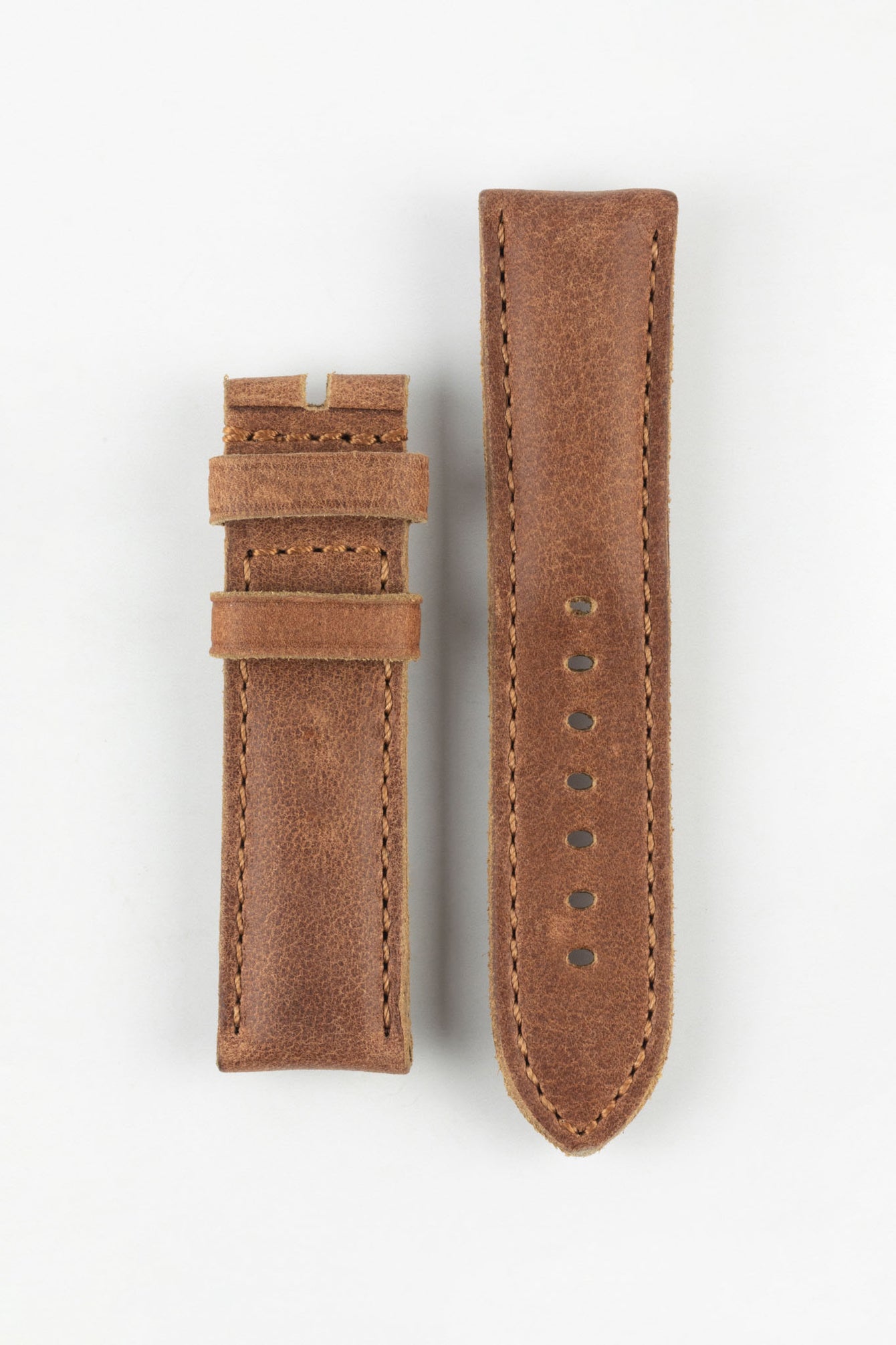 RIOS1931 DERBY Genuine Vintage Leather Watch Strap in MAHOGANY