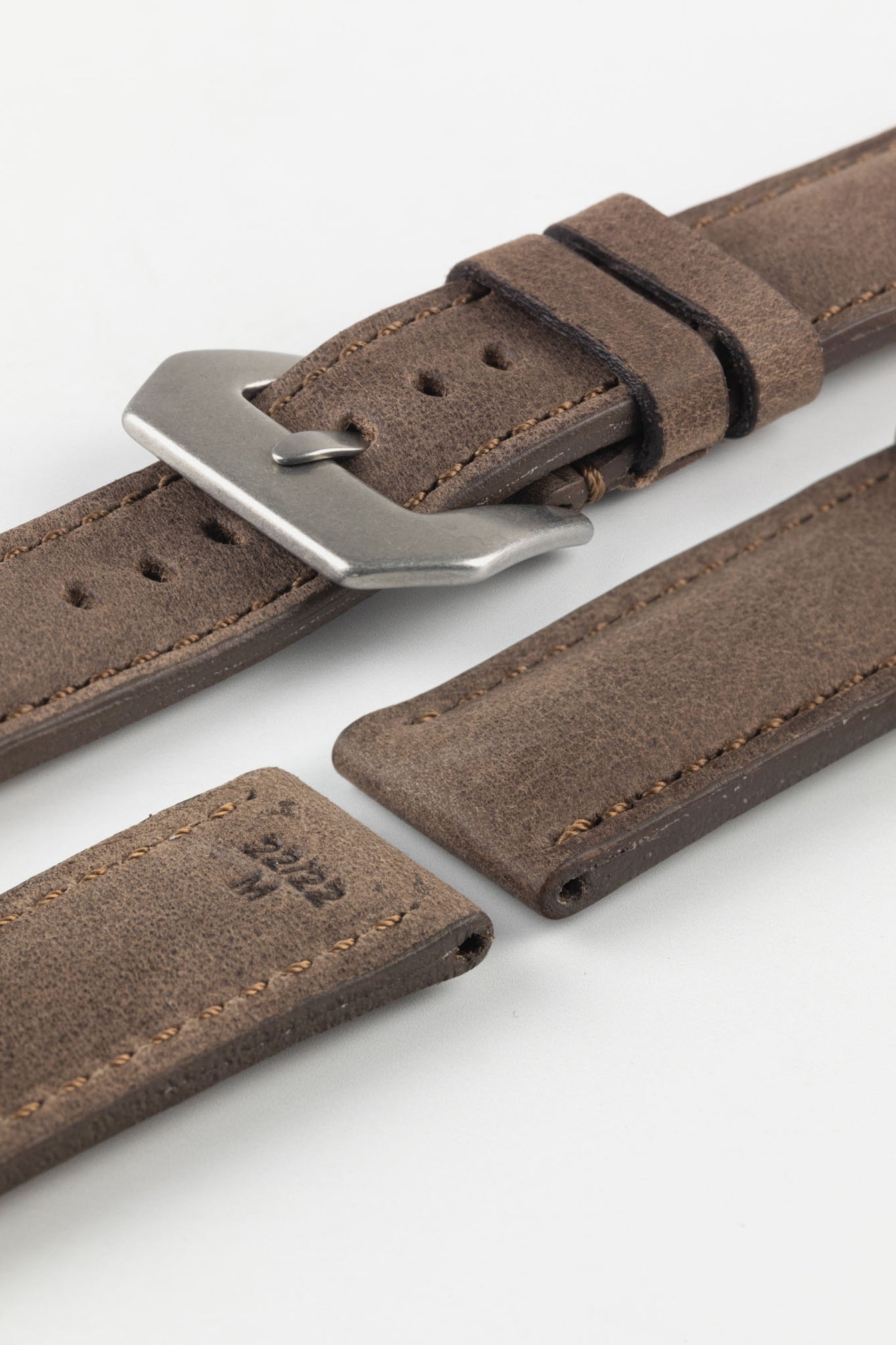 RIOS1931 DERBY Genuine Vintage Leather Watch Strap in MOCHA