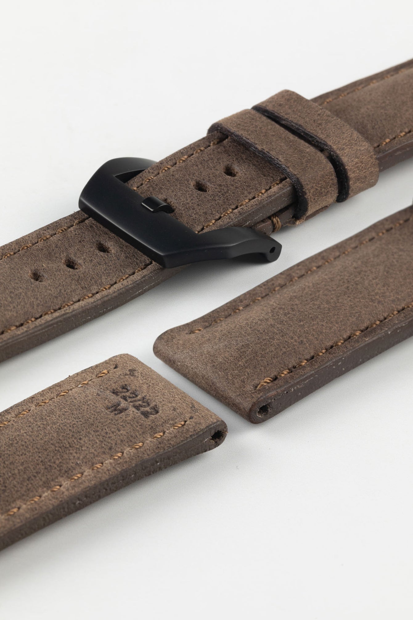 RIOS1931 DERBY Genuine Vintage Leather Watch Strap in MOCHA