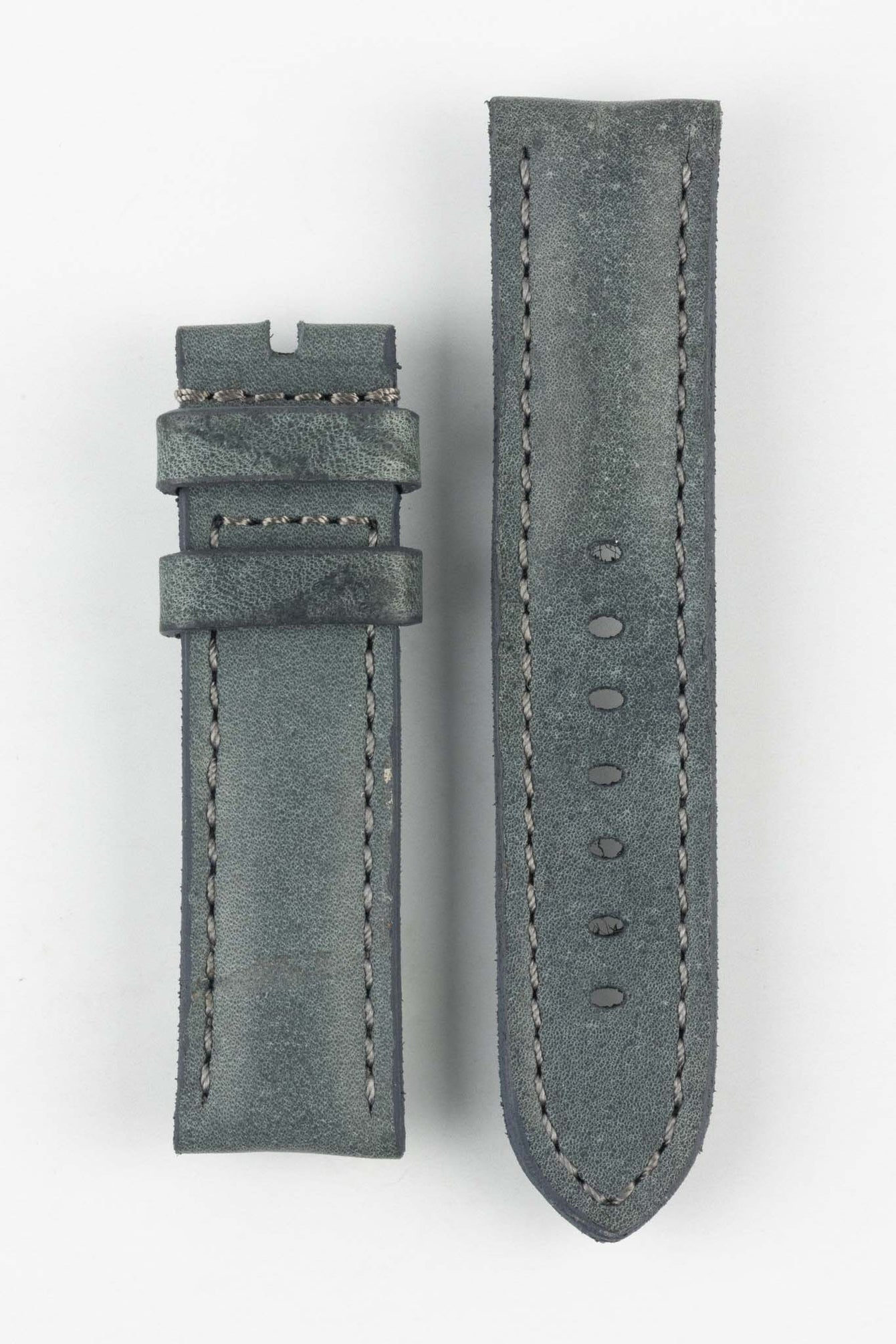 RIOS1931 DERBY Genuine Vintage Leather Watch Strap in STONE GREY