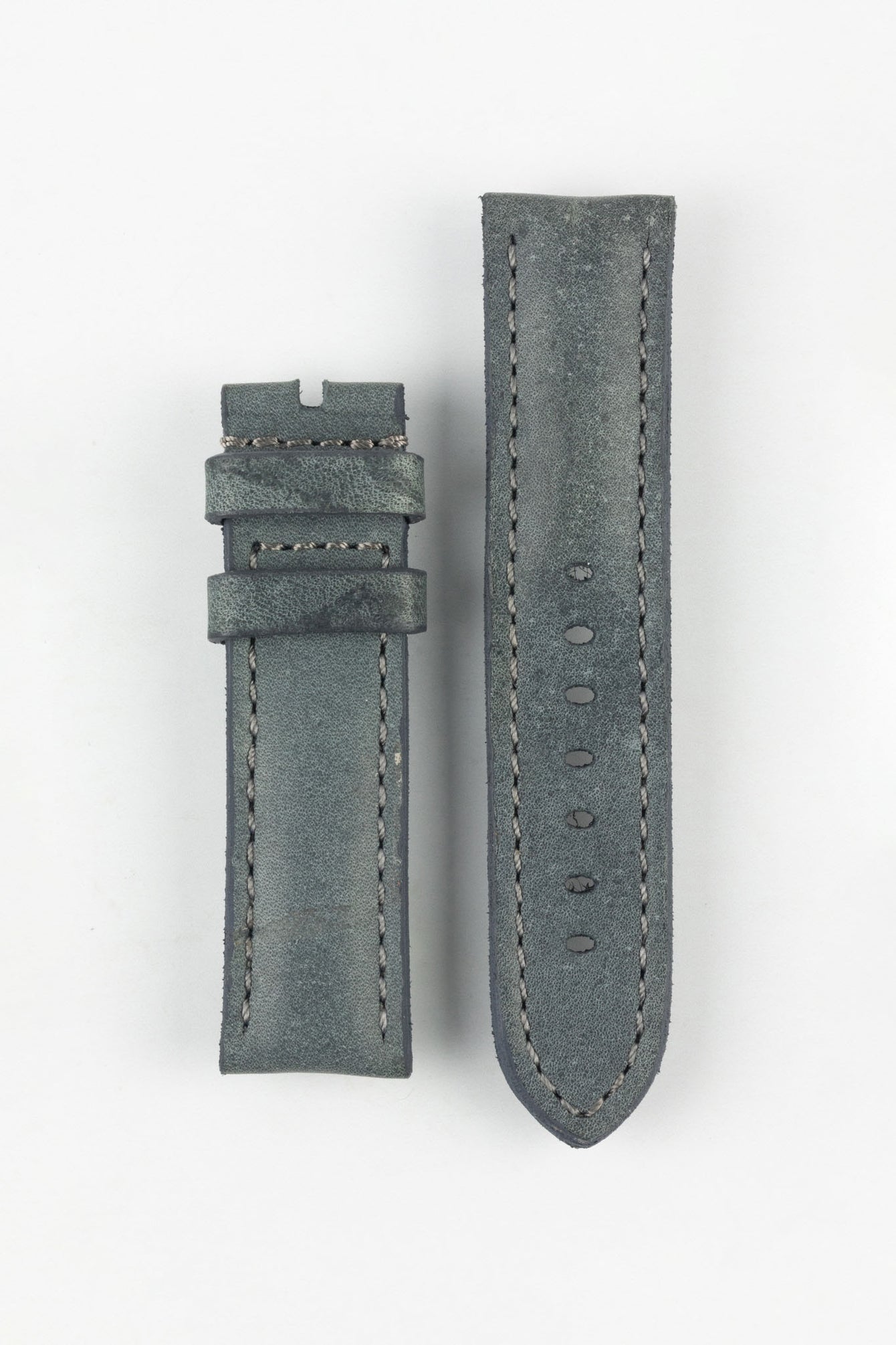 RIOS1931 DERBY Genuine Vintage Leather Watch Strap in STONE GREY