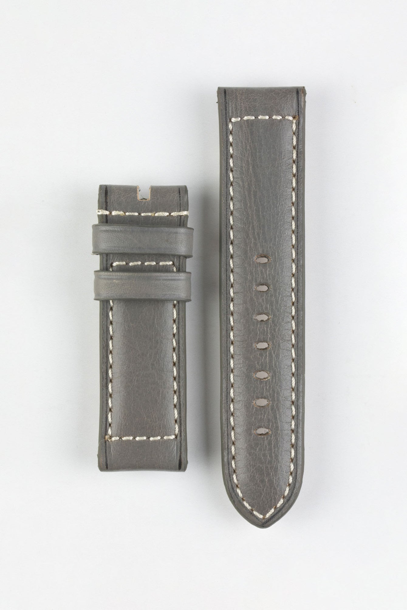 RIOS1931 FIRENZE Genuine Russia Leather Watch Strap in STONE GREY