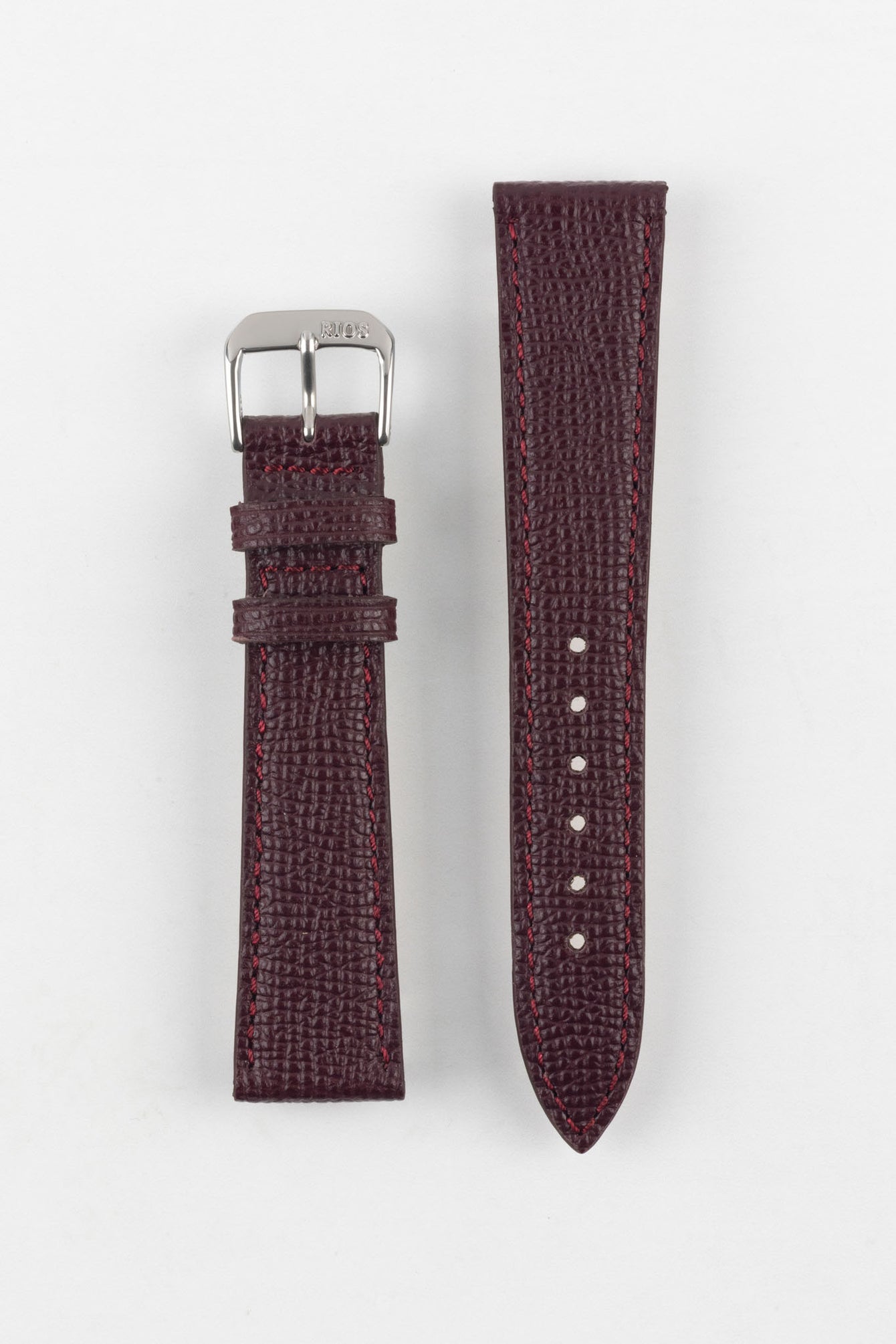 RIOS1931 FRENCH Leather Watch Strap in BURGUNDY