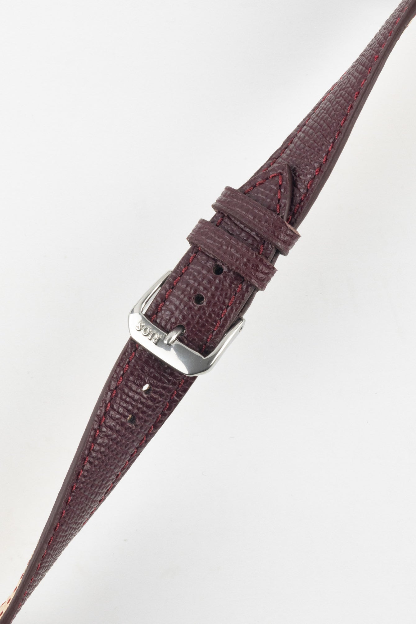 RIOS1931 FRENCH Leather Watch Strap in BURGUNDY