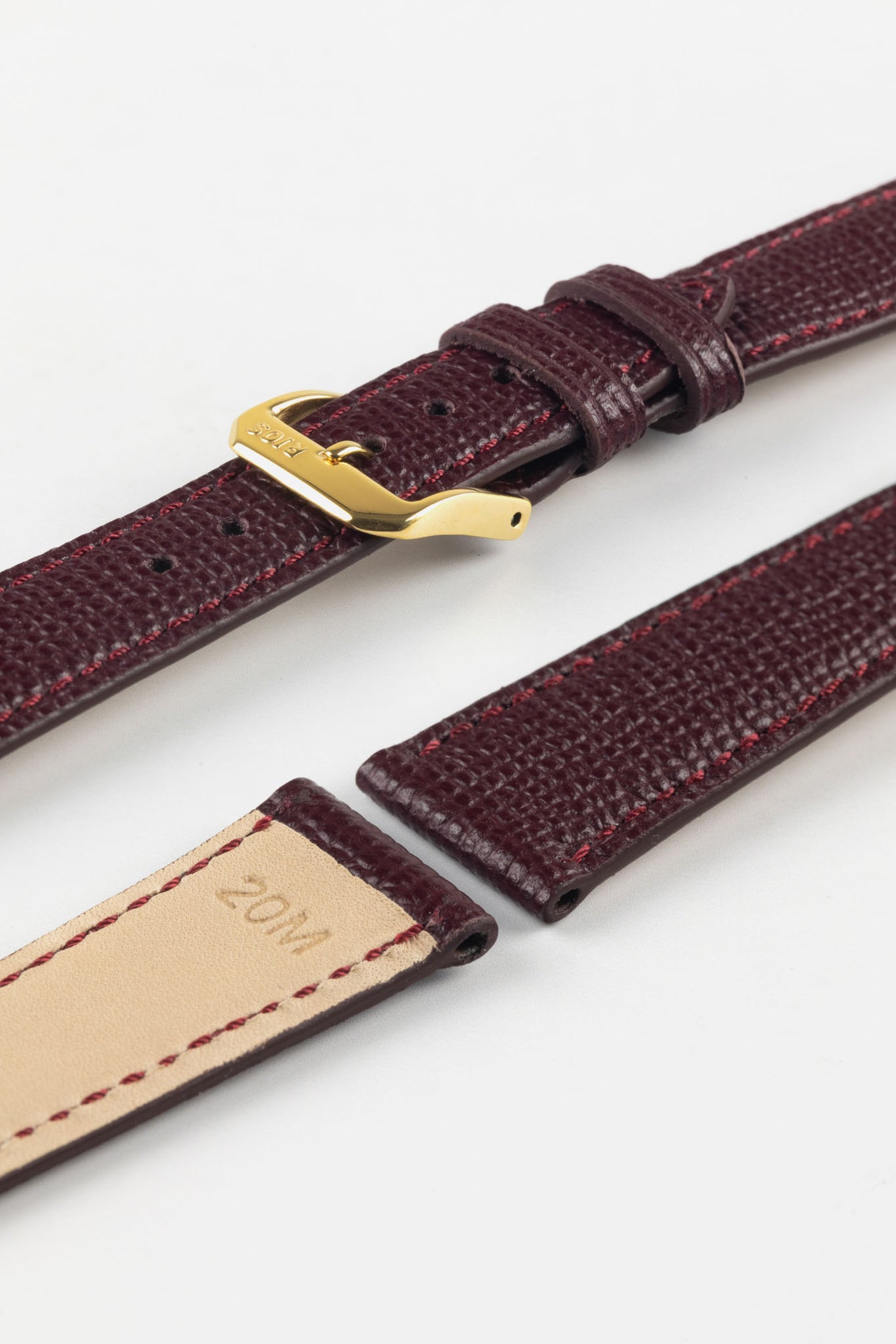 RIOS1931 FRENCH Leather Watch Strap in BURGUNDY