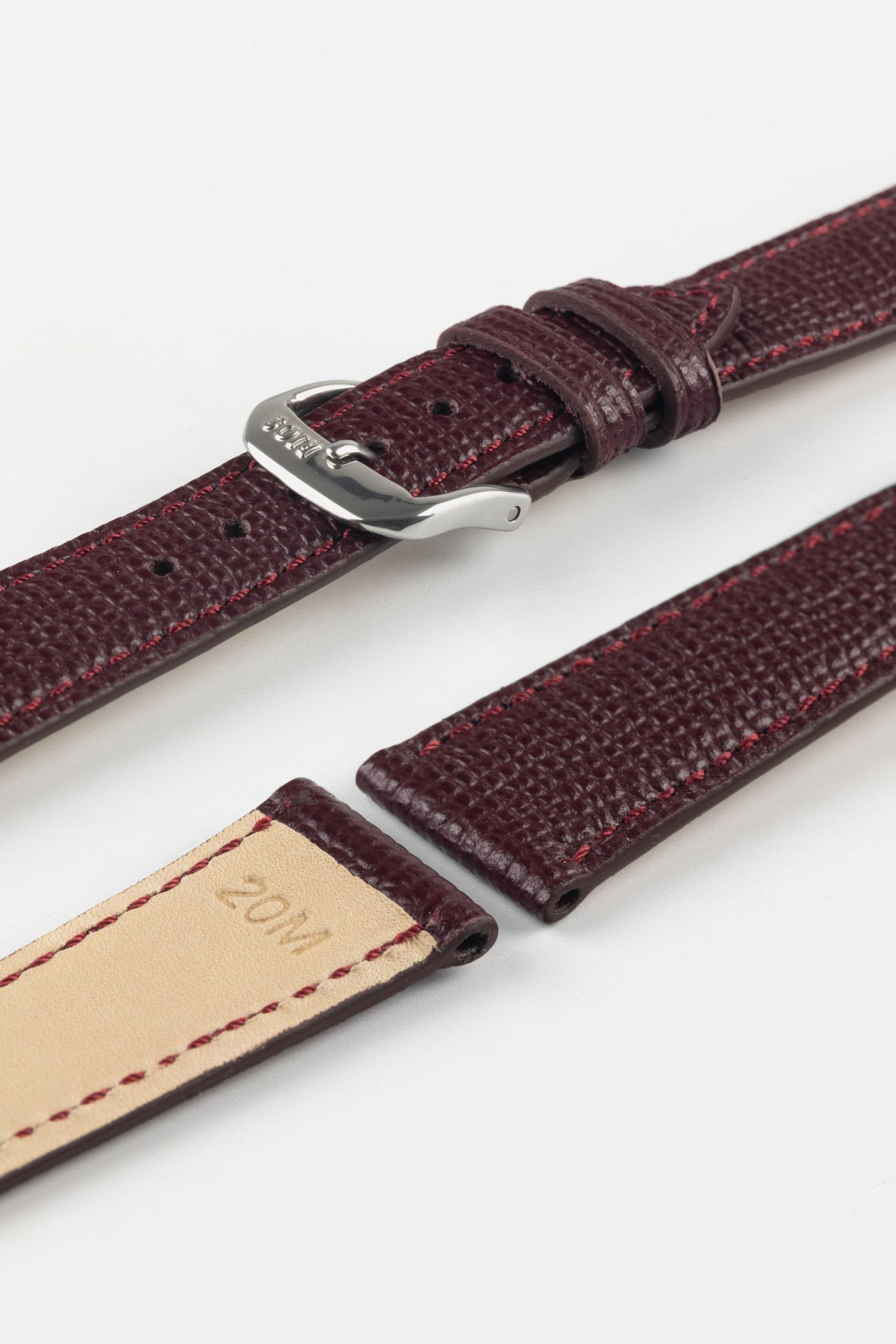 RIOS1931 FRENCH Leather Watch Strap in BURGUNDY