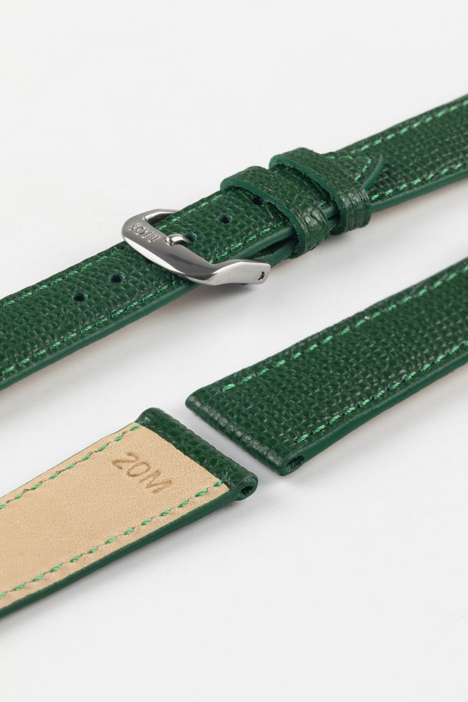 RIOS1931 FRENCH Leather Watch Strap in FOREST GREEN