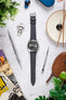 RIOS1931 FRENCH Leather Watch Strap in GRAPHITE