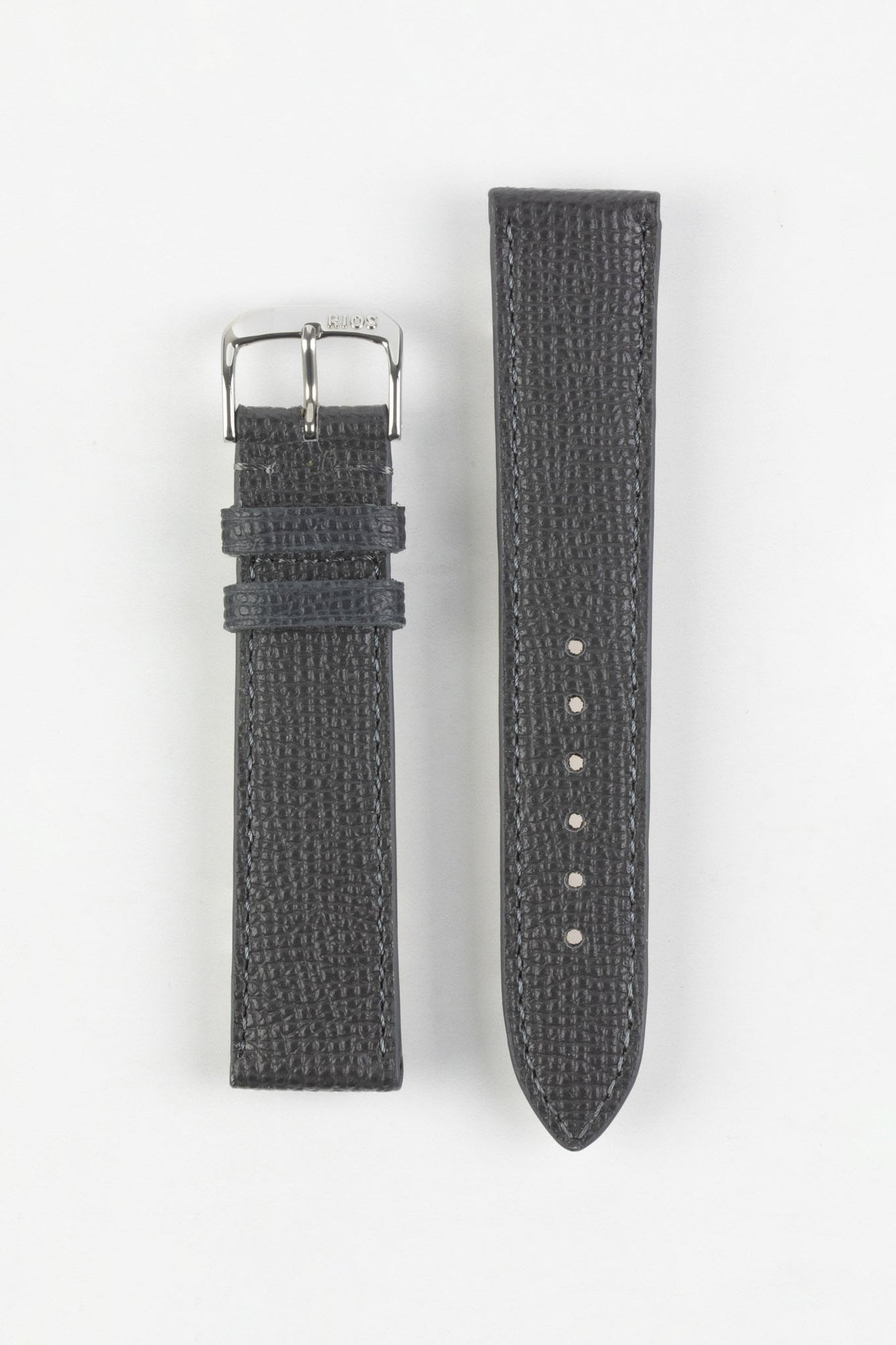 RIOS1931 FRENCH Leather Watch Strap in GRAPHITE