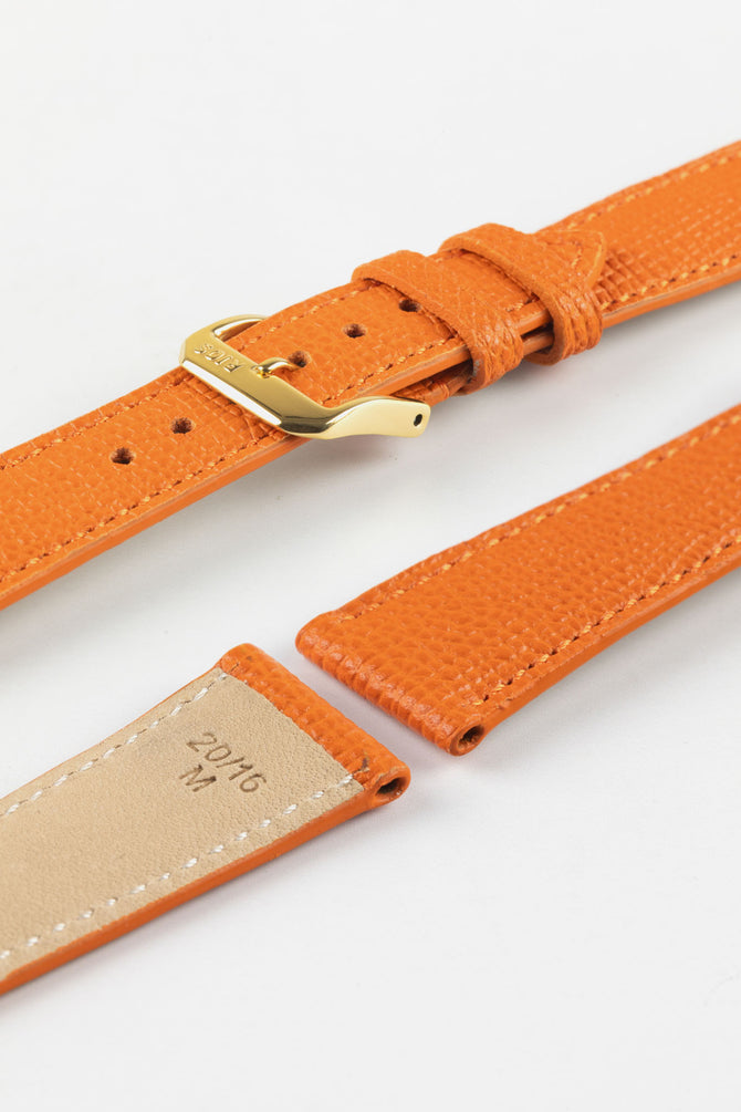 RIOS1931 FRENCH Leather Watch Strap in ORANGE