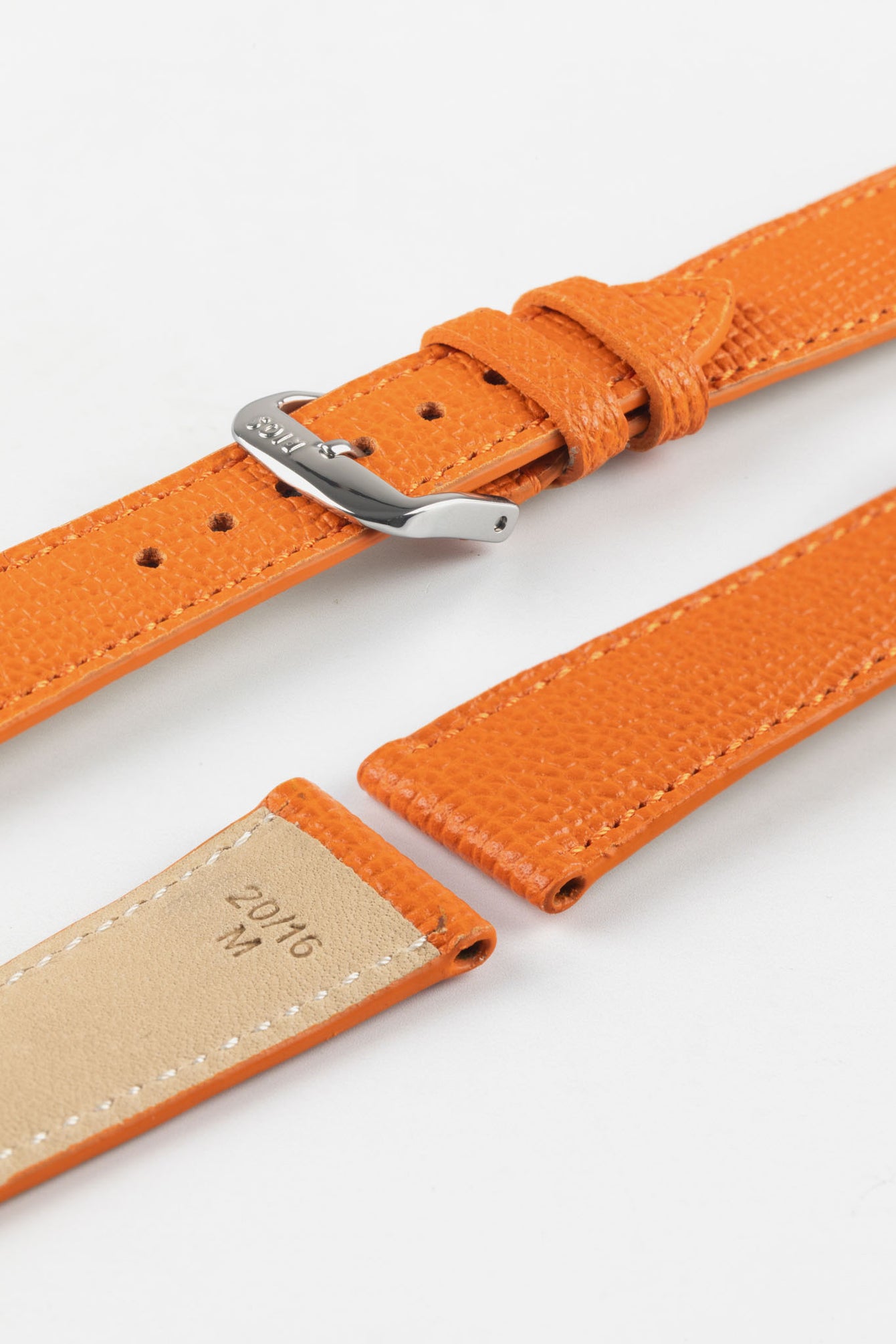 RIOS1931 FRENCH Leather Watch Strap in ORANGE