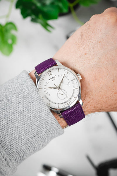 RIOS1931 FRENCH Leather Watch Strap in PURPLE