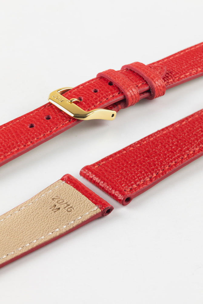 RIOS1931 FRENCH Leather Watch Strap in RED