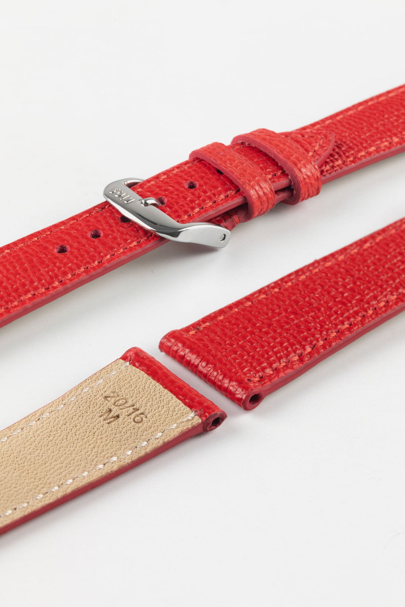 RIOS1931 FRENCH Leather Watch Strap in RED