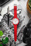 RIOS1931 FRENCH Leather Watch Strap in RED