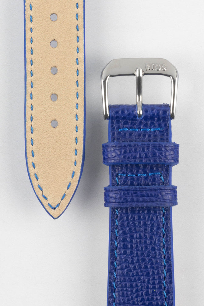 RIOS1931 FRENCH Leather Watch Strap in ROYAL BLUE