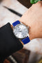 RIOS1931 FRENCH Leather Watch Strap in ROYAL BLUE